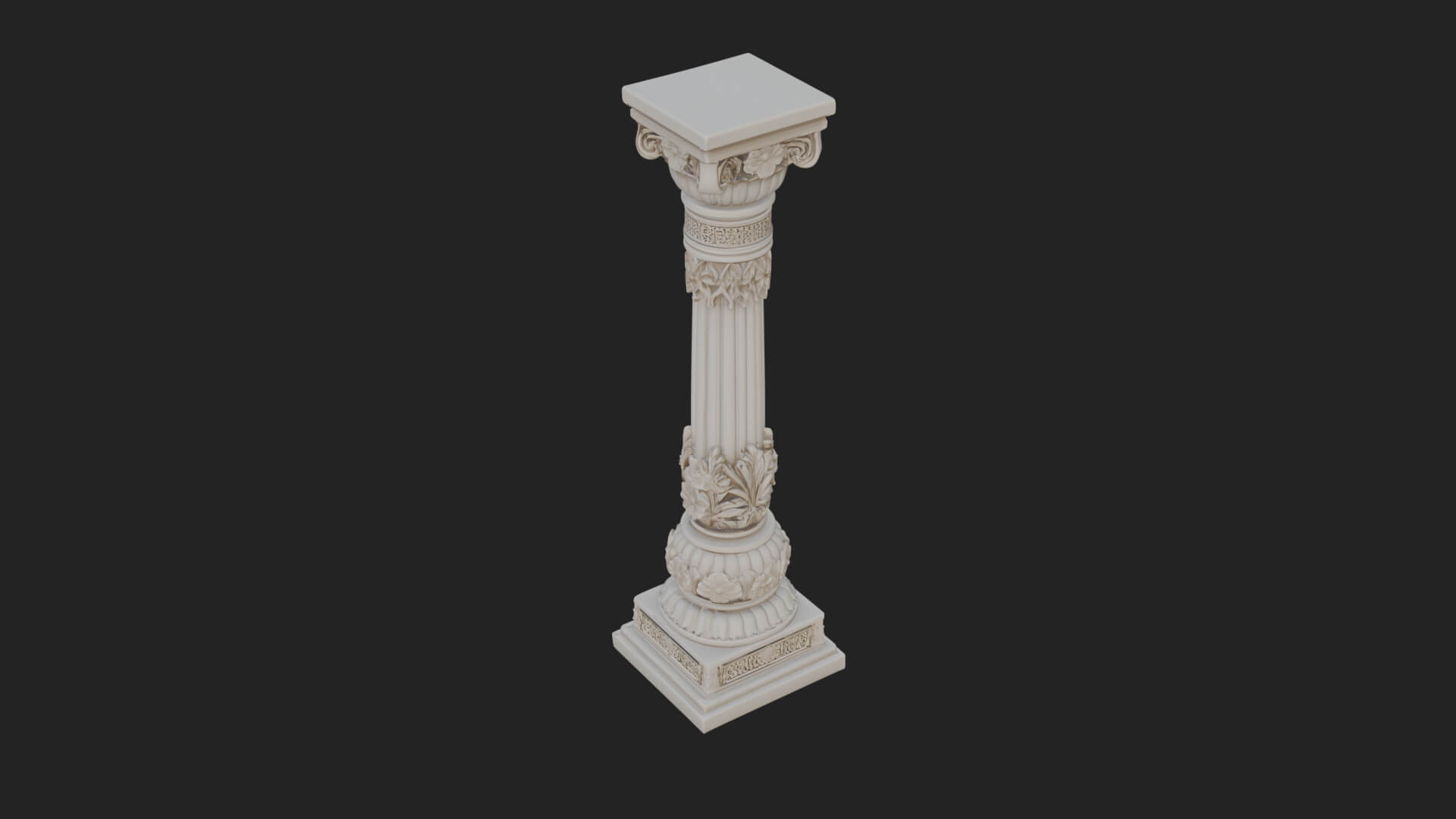 Oriental Stone Column Design 15 3D Print Model 3D Model