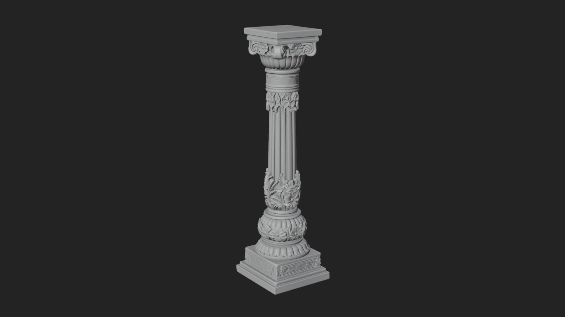Oriental Stone Column Design 15 3D Print Model 3D Model