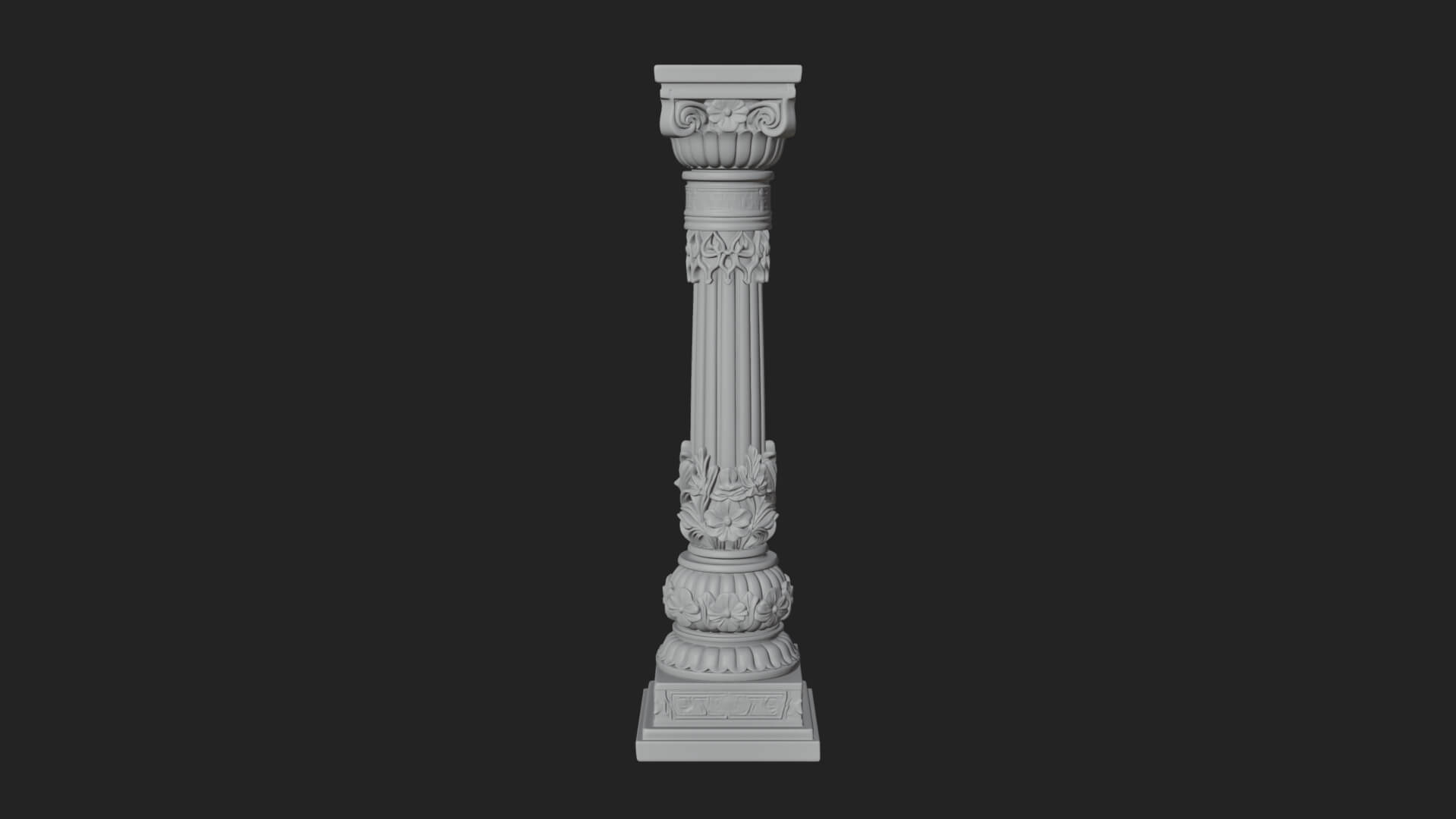 Oriental Stone Column Design 15 3D Print Model 3D Model