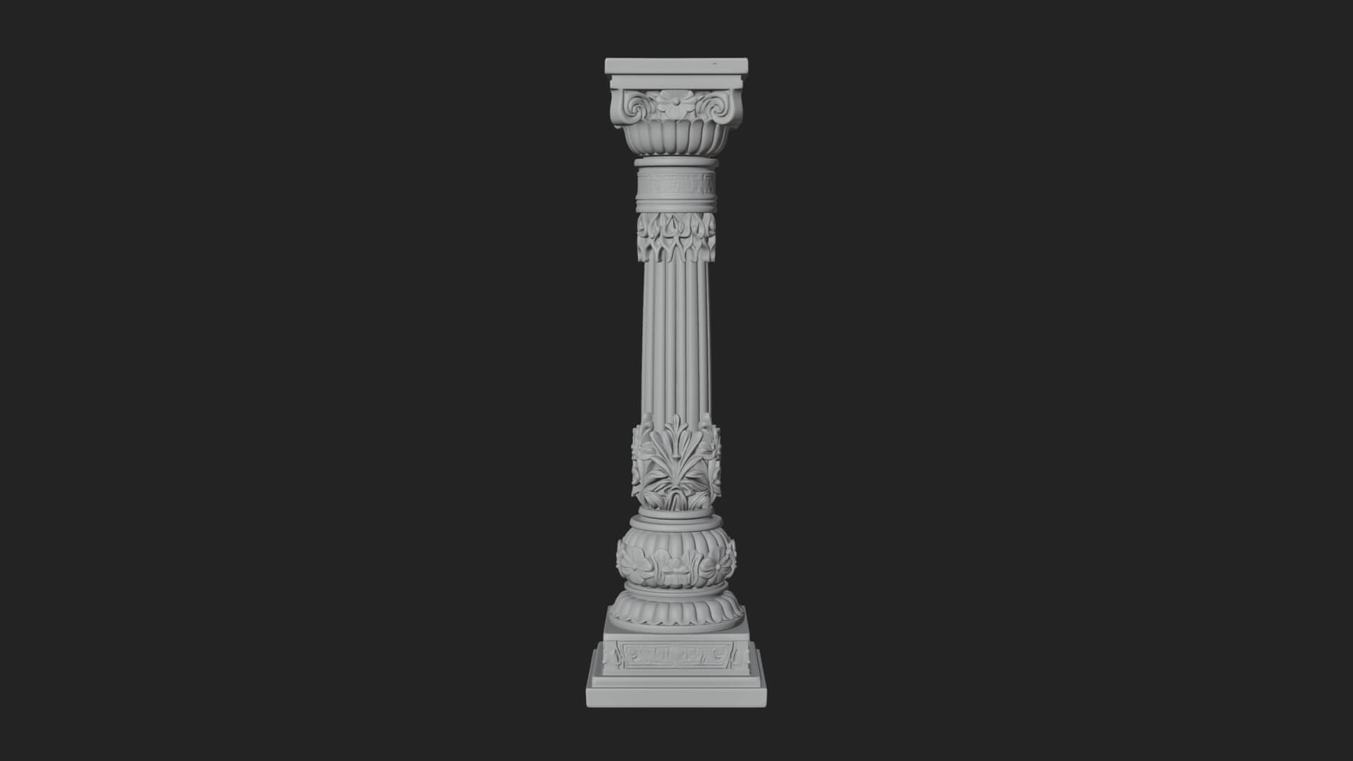 Oriental Stone Column Design 15 3D Print Model 3D Model
