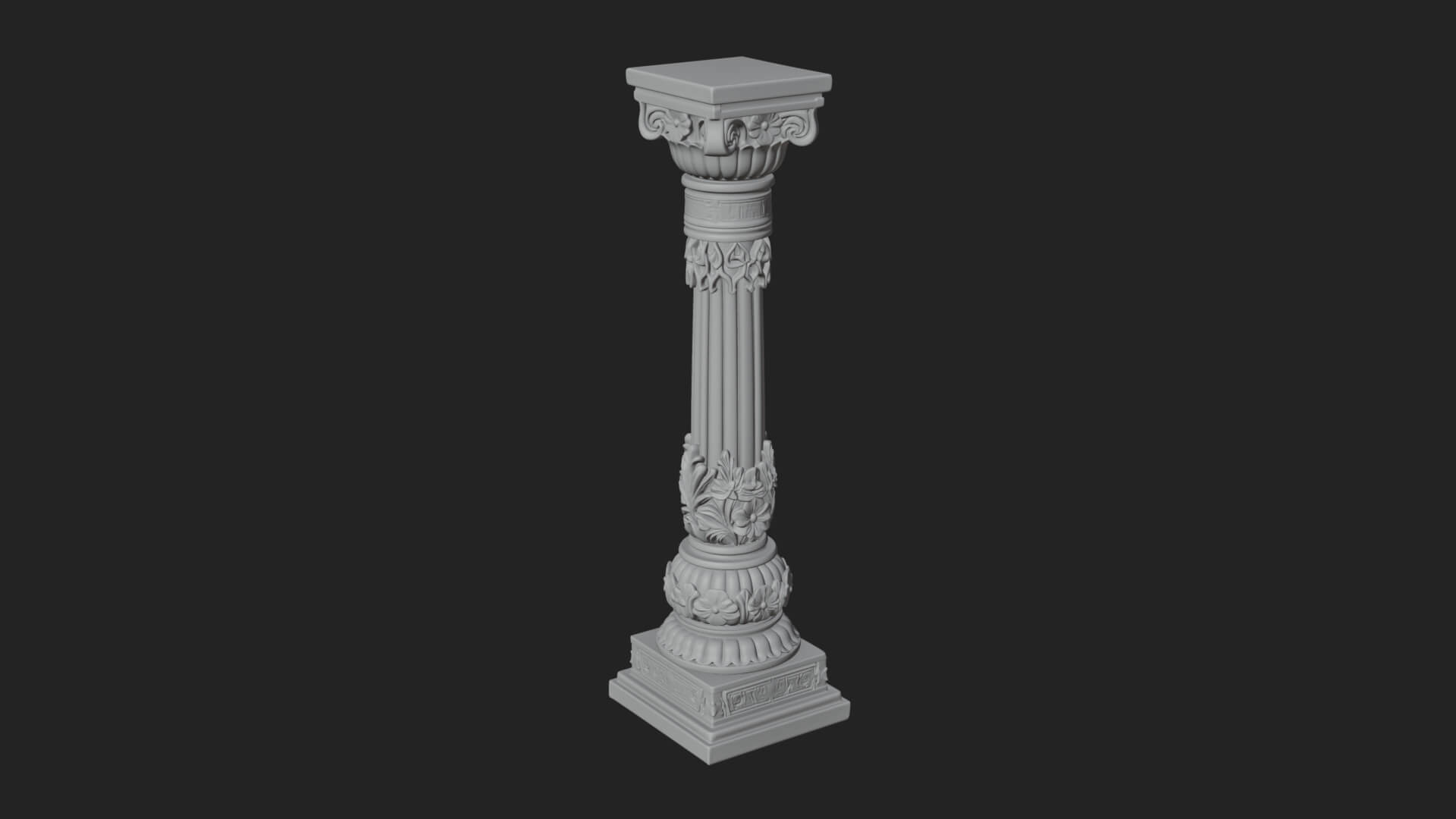 Oriental Stone Column Design 15 3D Print Model 3D Model