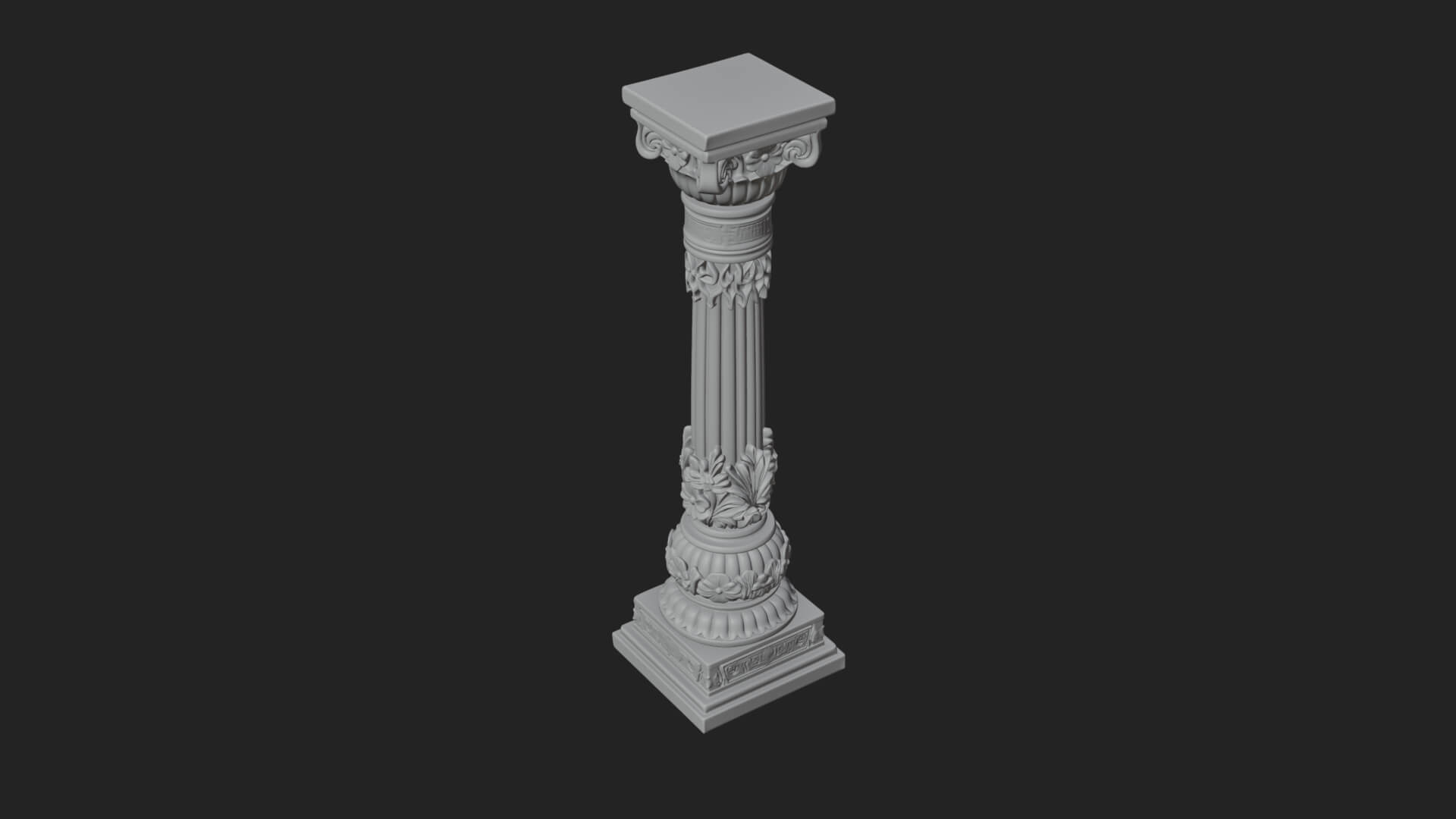 Oriental Stone Column Design 15 3D Print Model 3D Model