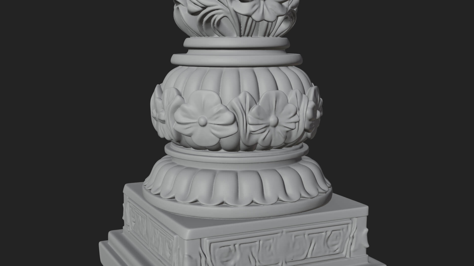 Oriental Stone Column Design 15 3D Print Model 3D Model