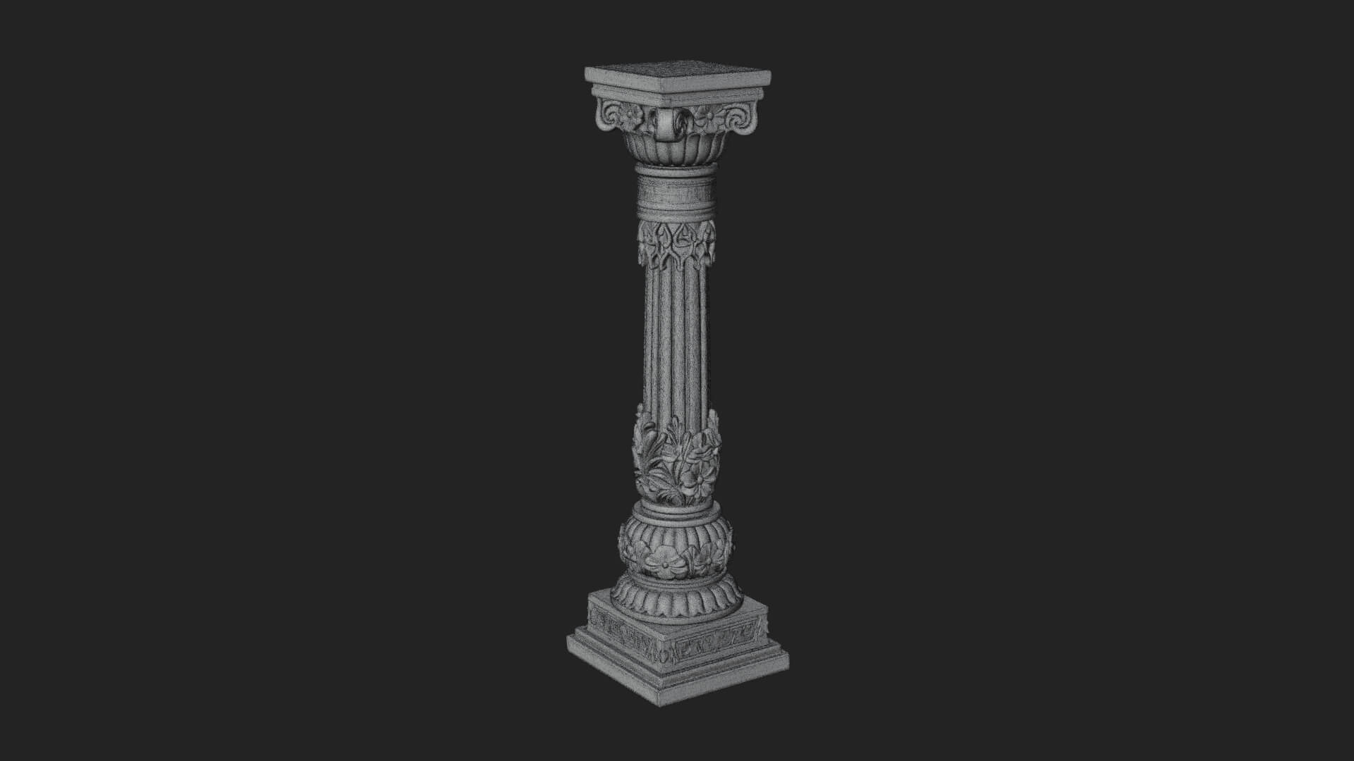 Oriental Stone Column Design 15 3D Print Model 3D Model