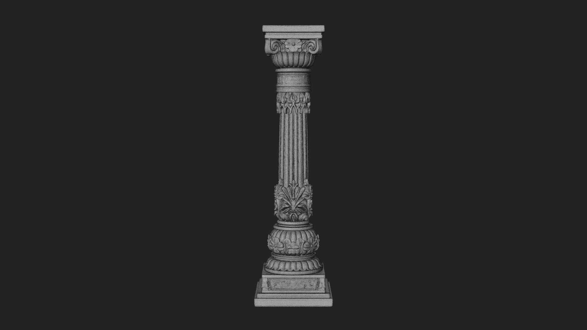Oriental Stone Column Design 15 3D Print Model 3D Model