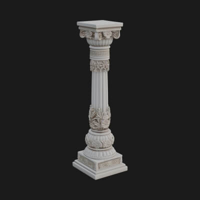 Oriental Stone Column Design 15 3D Print Model