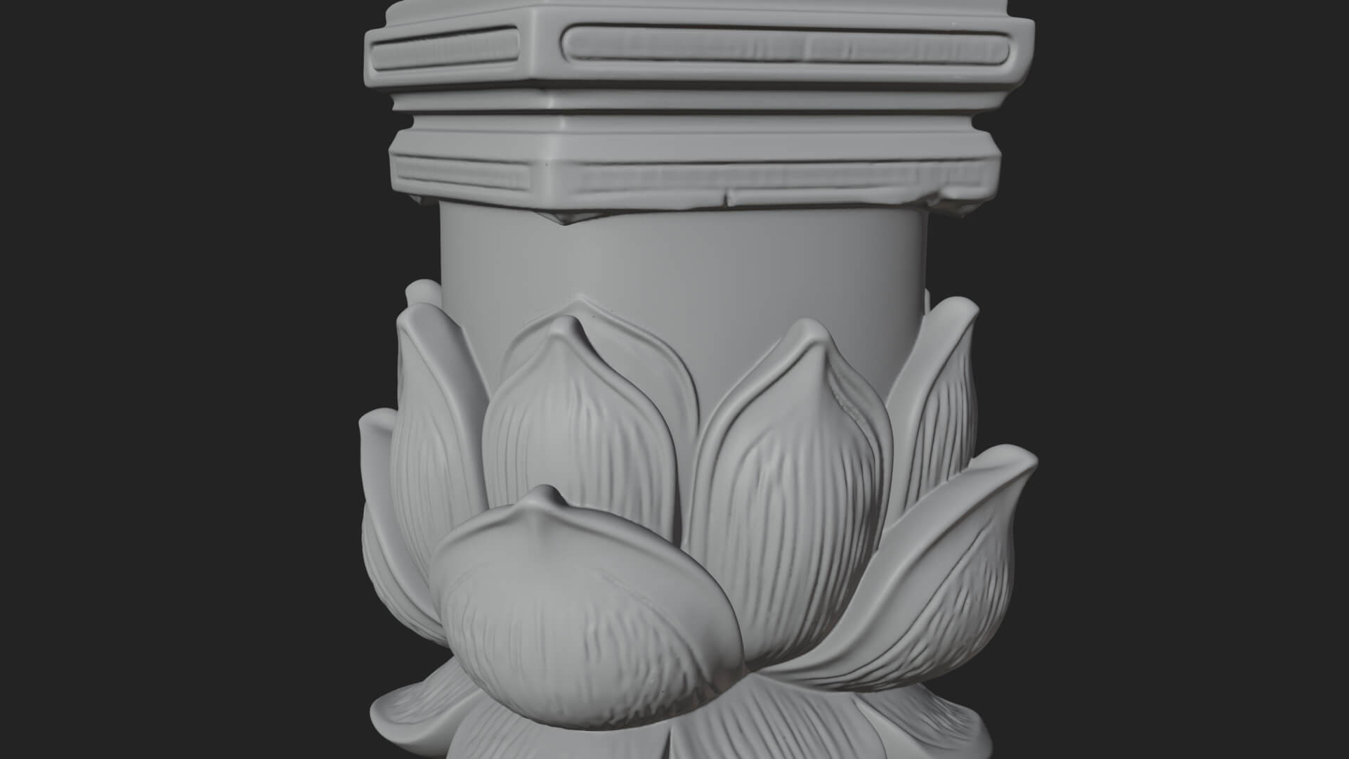 Oriental Stone Column Design 16 3D Print Model 3D Model