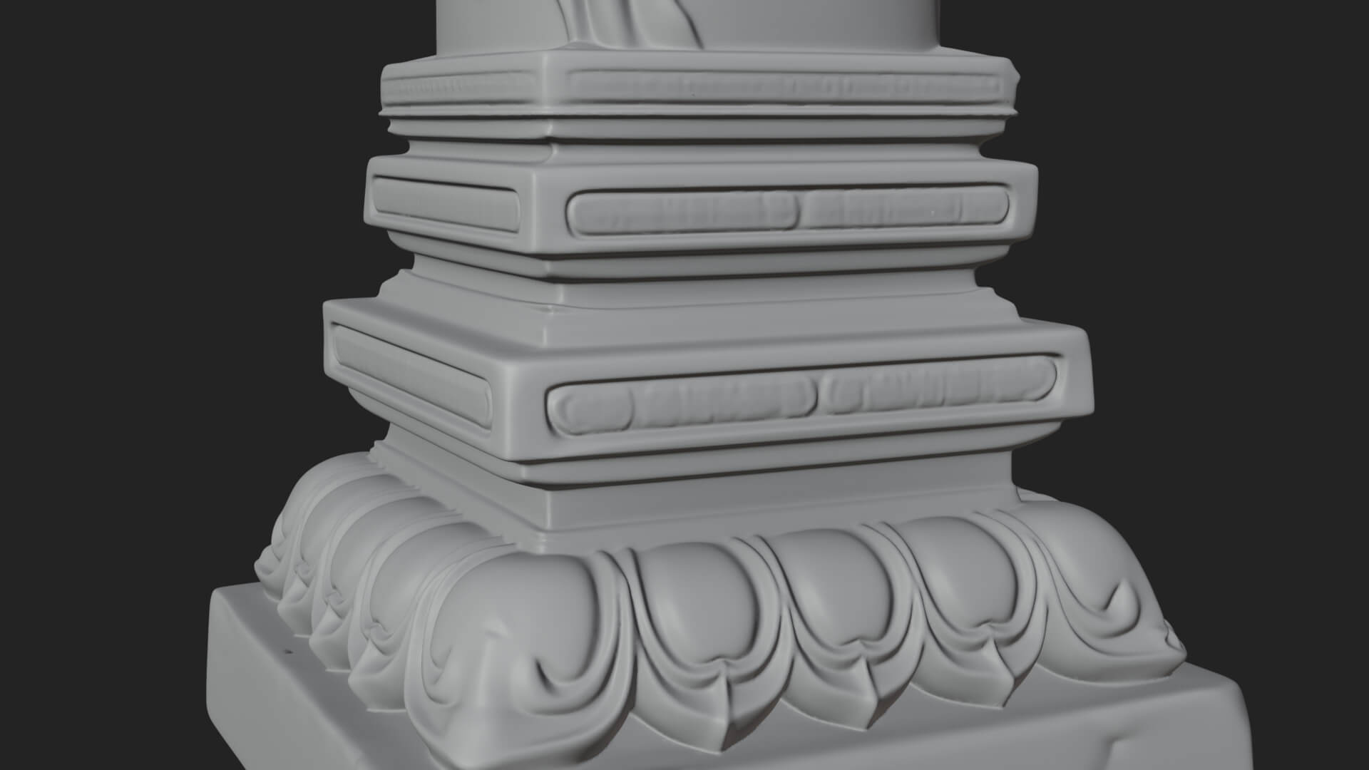 Oriental Stone Column Design 16 3D Print Model 3D Model