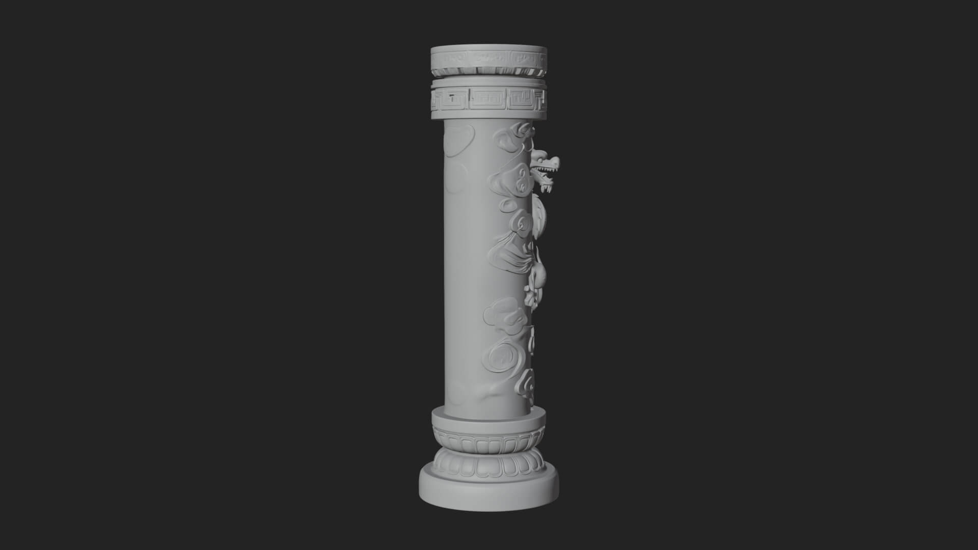 Oriental Stone Column Design 17 3D Print Model 3D Model
