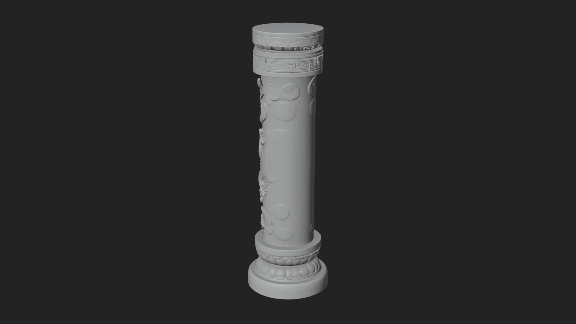 Oriental Stone Column Design 17 3D Print Model 3D Model