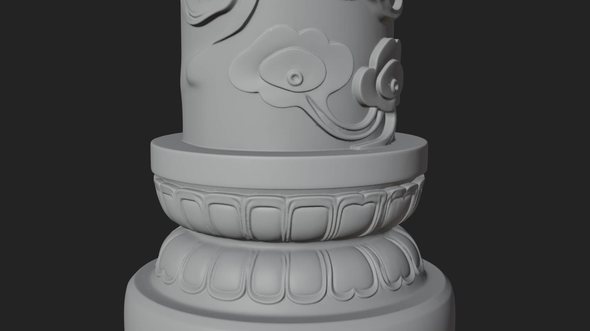Oriental Stone Column Design 17 3D Print Model 3D Model