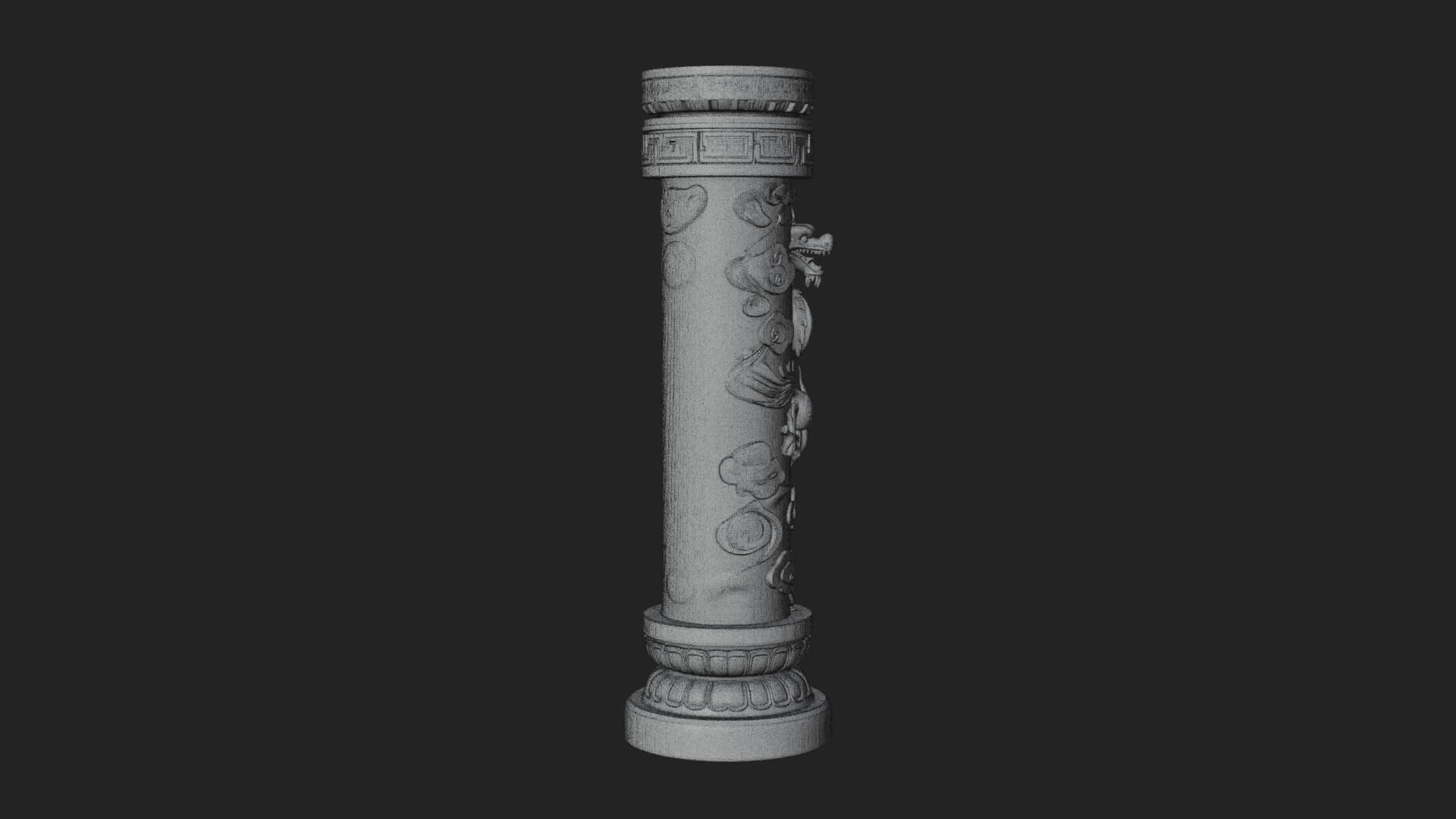 Oriental Stone Column Design 17 3D Print Model 3D Model