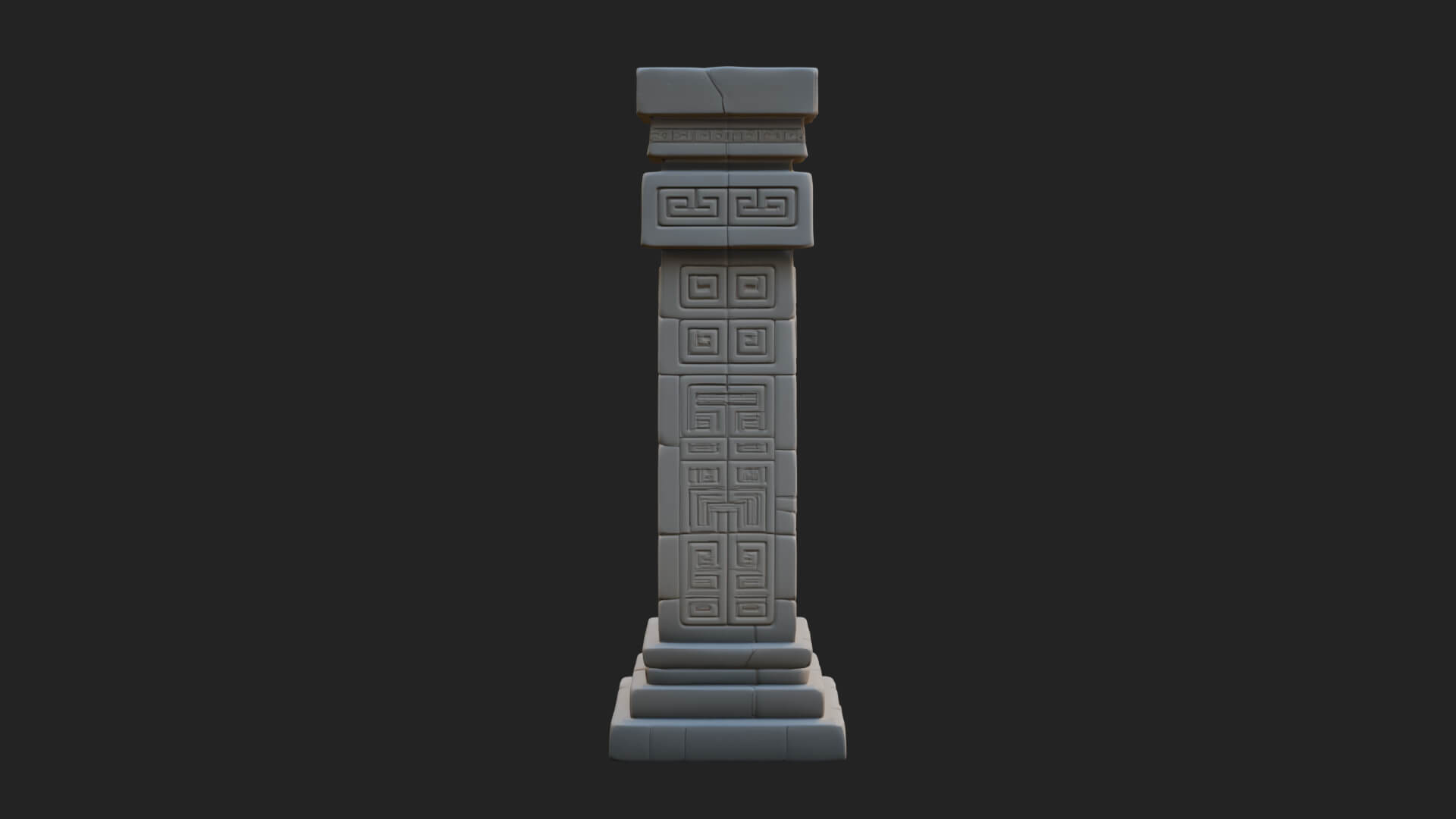 Oriental Stone Column Design 18 3D Print Model 3D Model