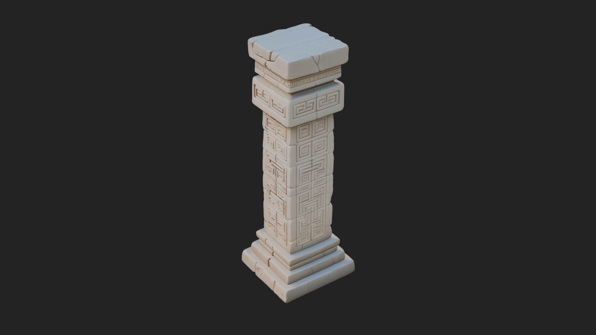 Oriental Stone Column Design 18 3D Print Model 3D Model