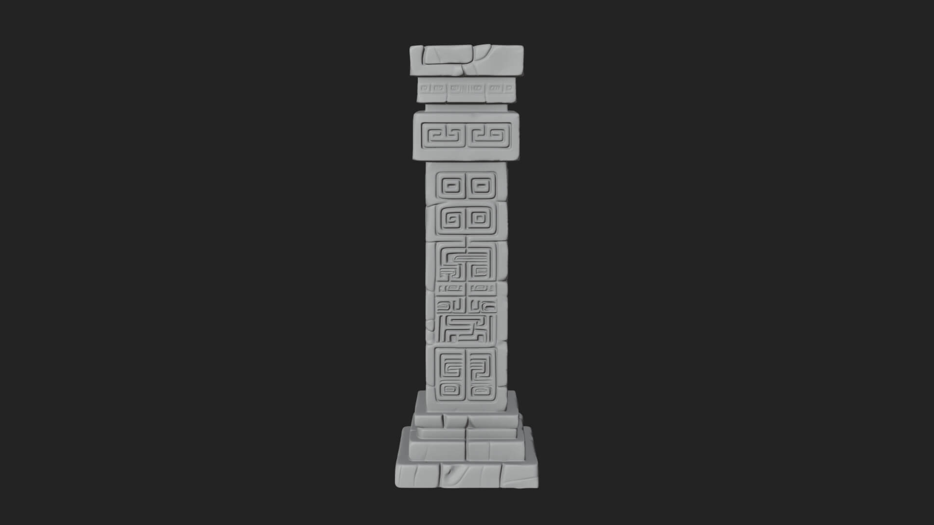 Oriental Stone Column Design 18 3D Print Model 3D Model
