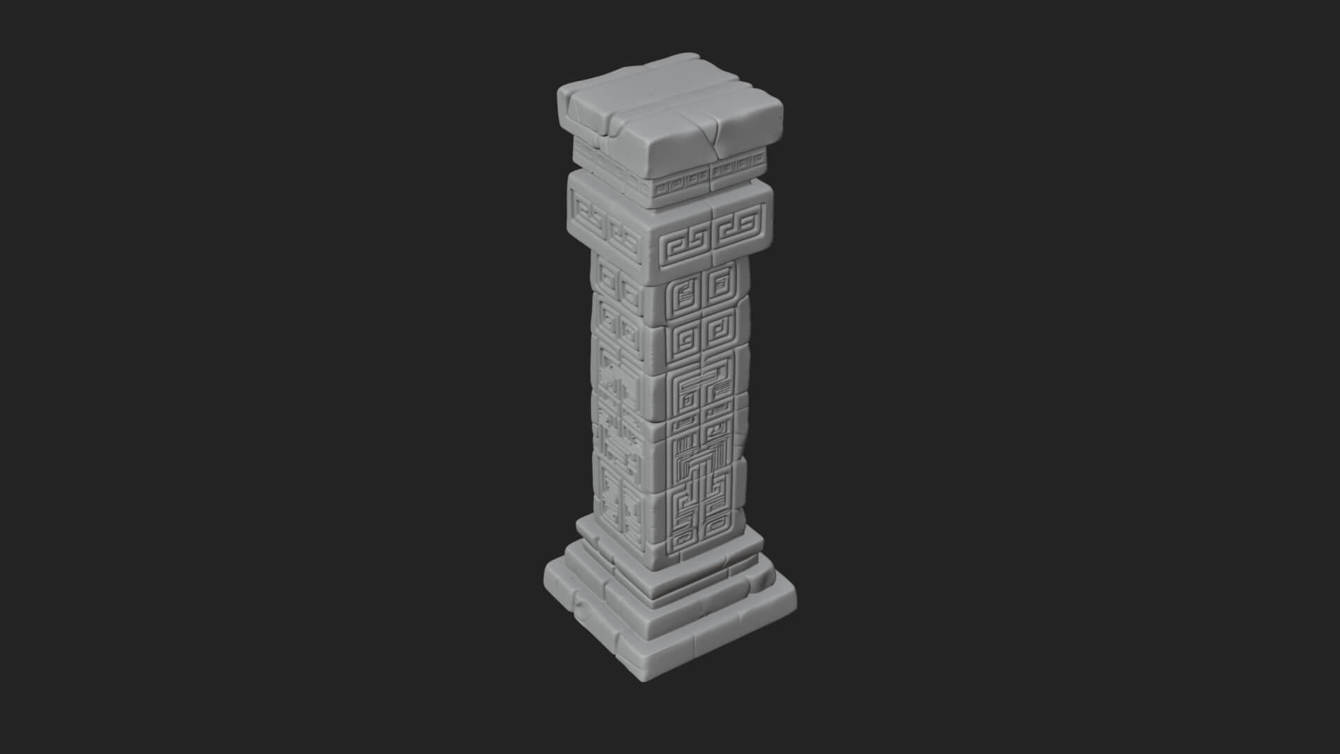 Oriental Stone Column Design 18 3D Print Model 3D Model