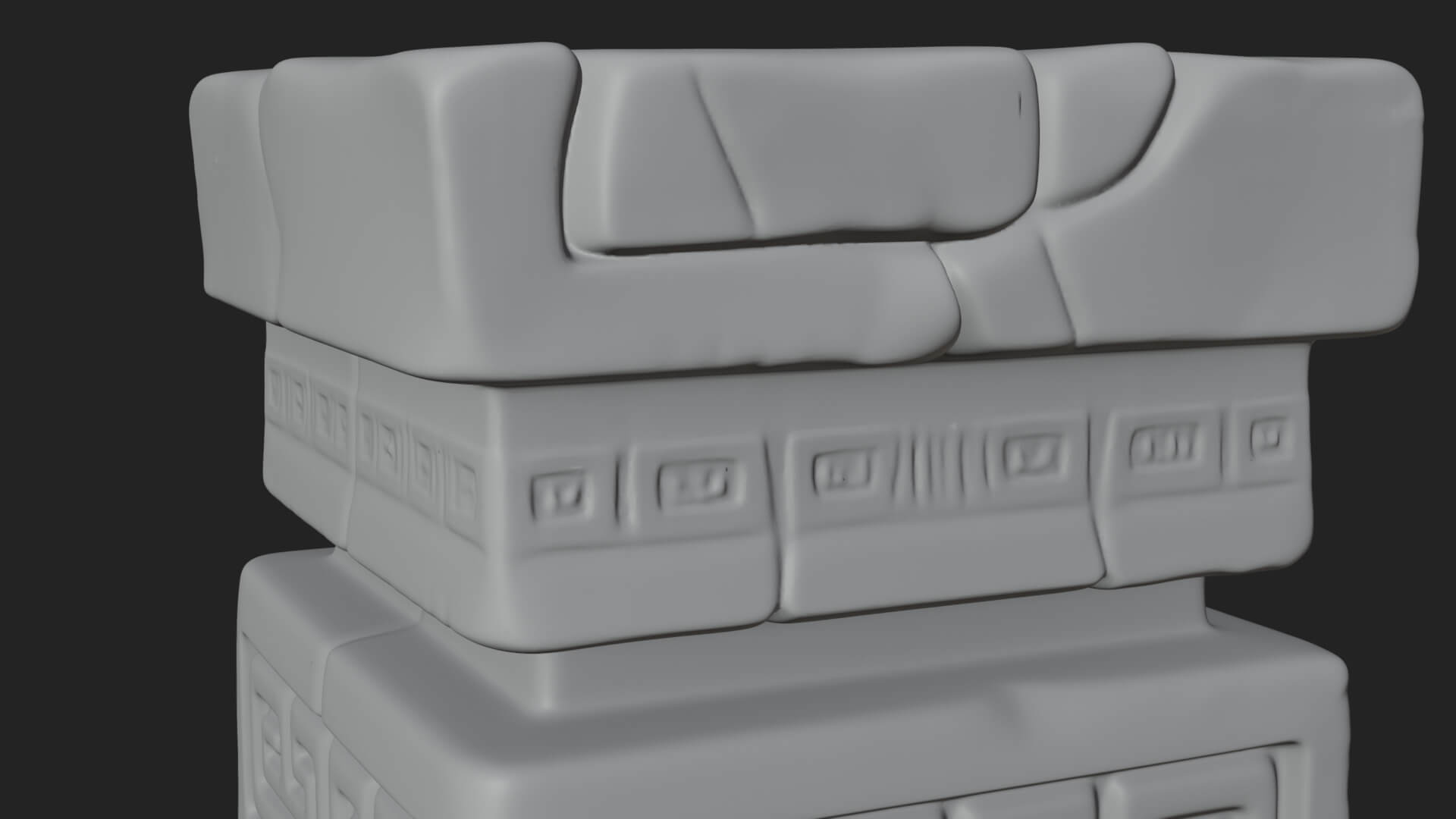 Oriental Stone Column Design 18 3D Print Model 3D Model