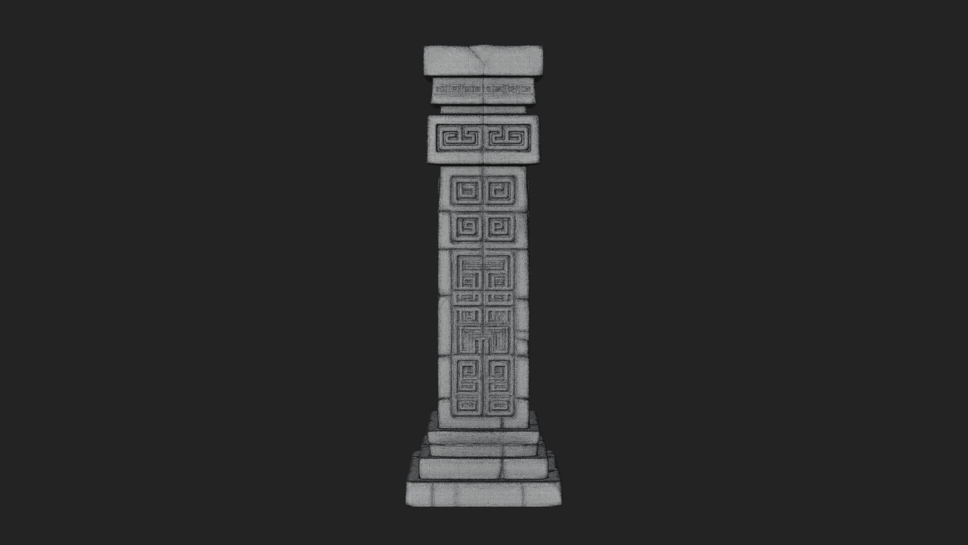 Oriental Stone Column Design 18 3D Print Model 3D Model