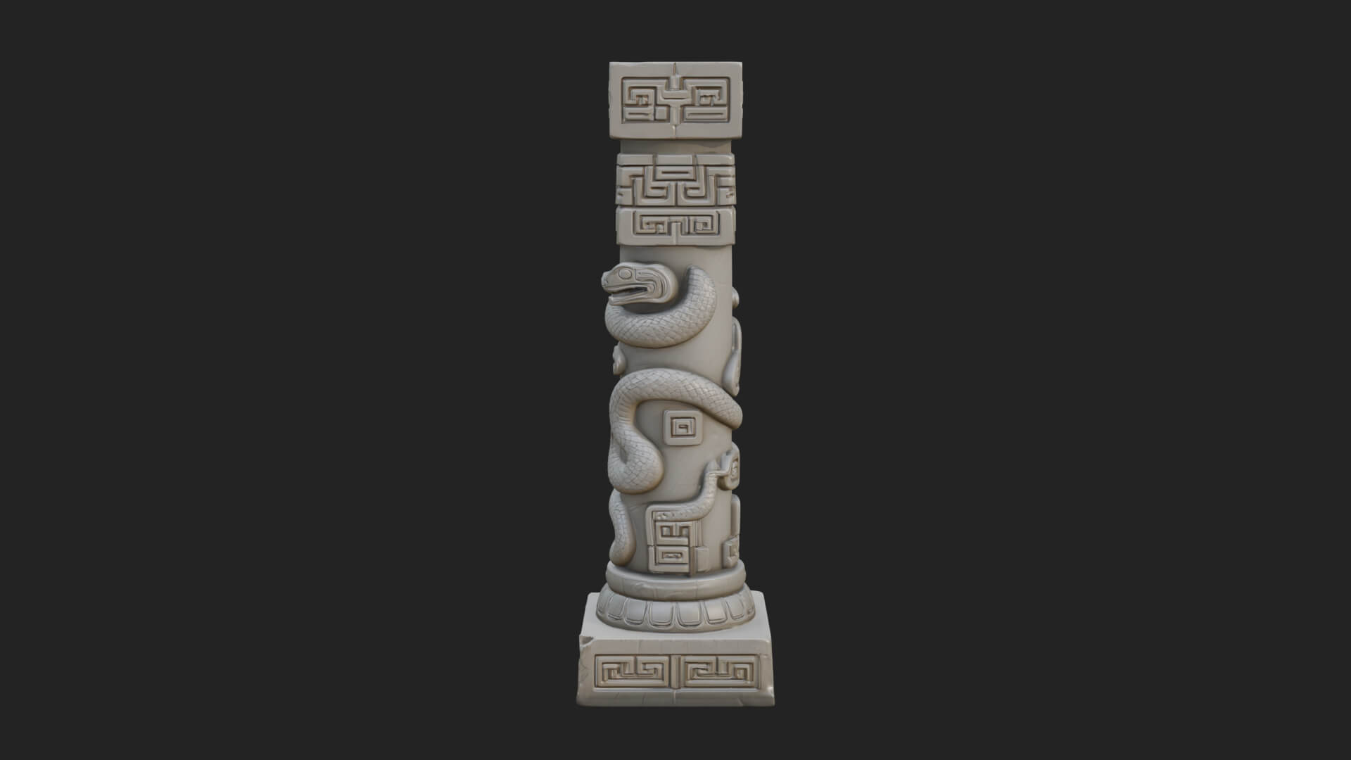 Oriental Stone Column Design 19 3D Print Model 3D Model