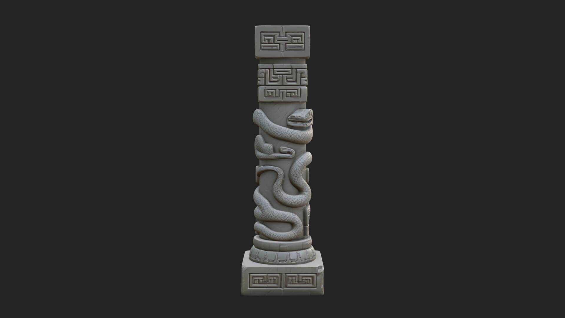 Oriental Stone Column Design 19 3D Print Model 3D Model