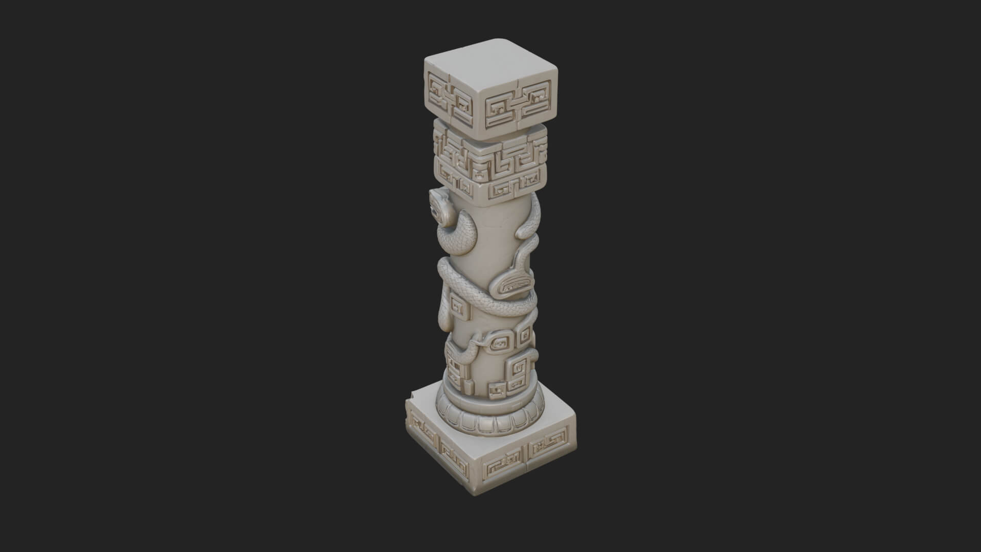 Oriental Stone Column Design 19 3D Print Model 3D Model