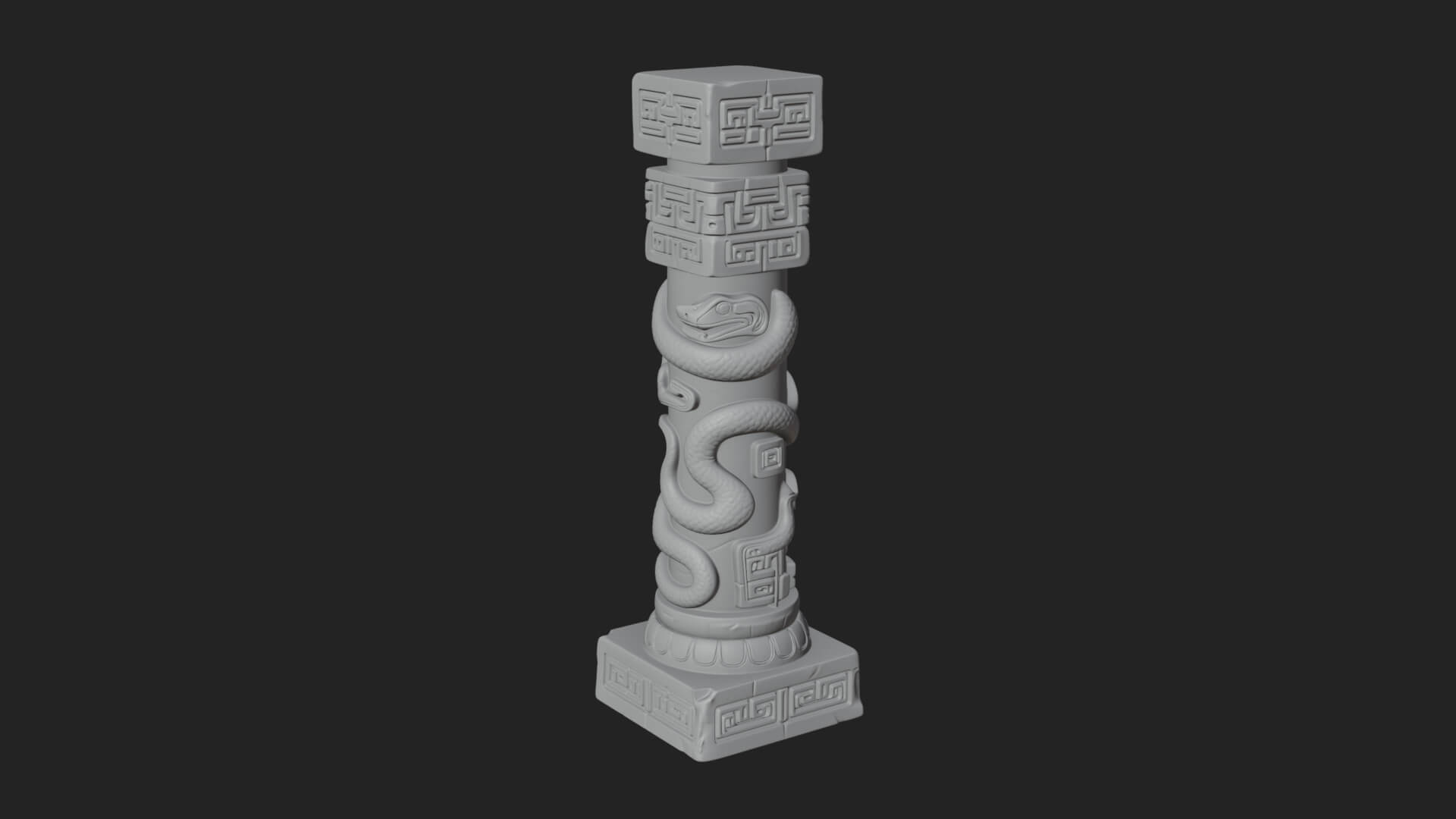 Oriental Stone Column Design 19 3D Print Model 3D Model