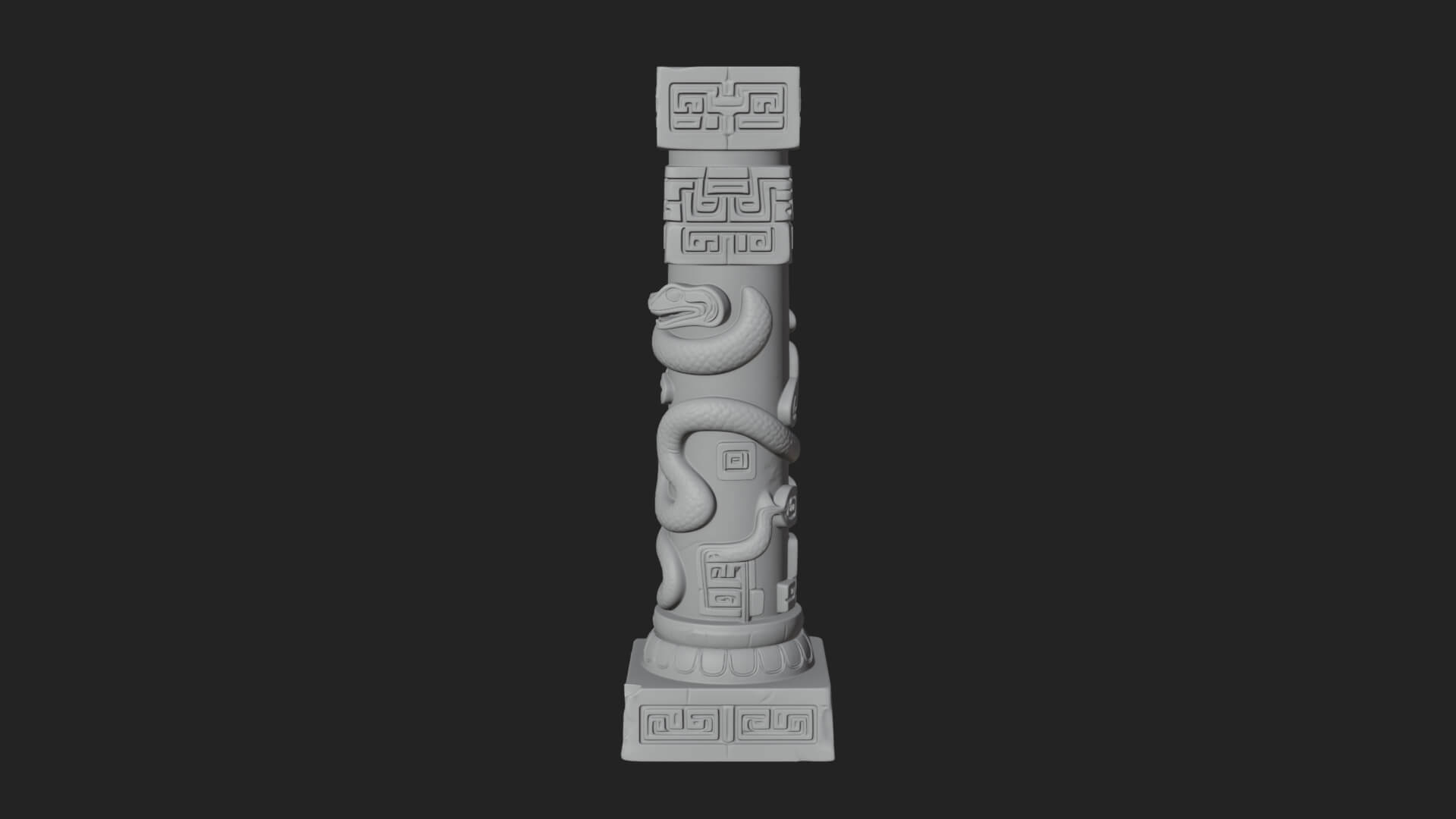 Oriental Stone Column Design 19 3D Print Model 3D Model