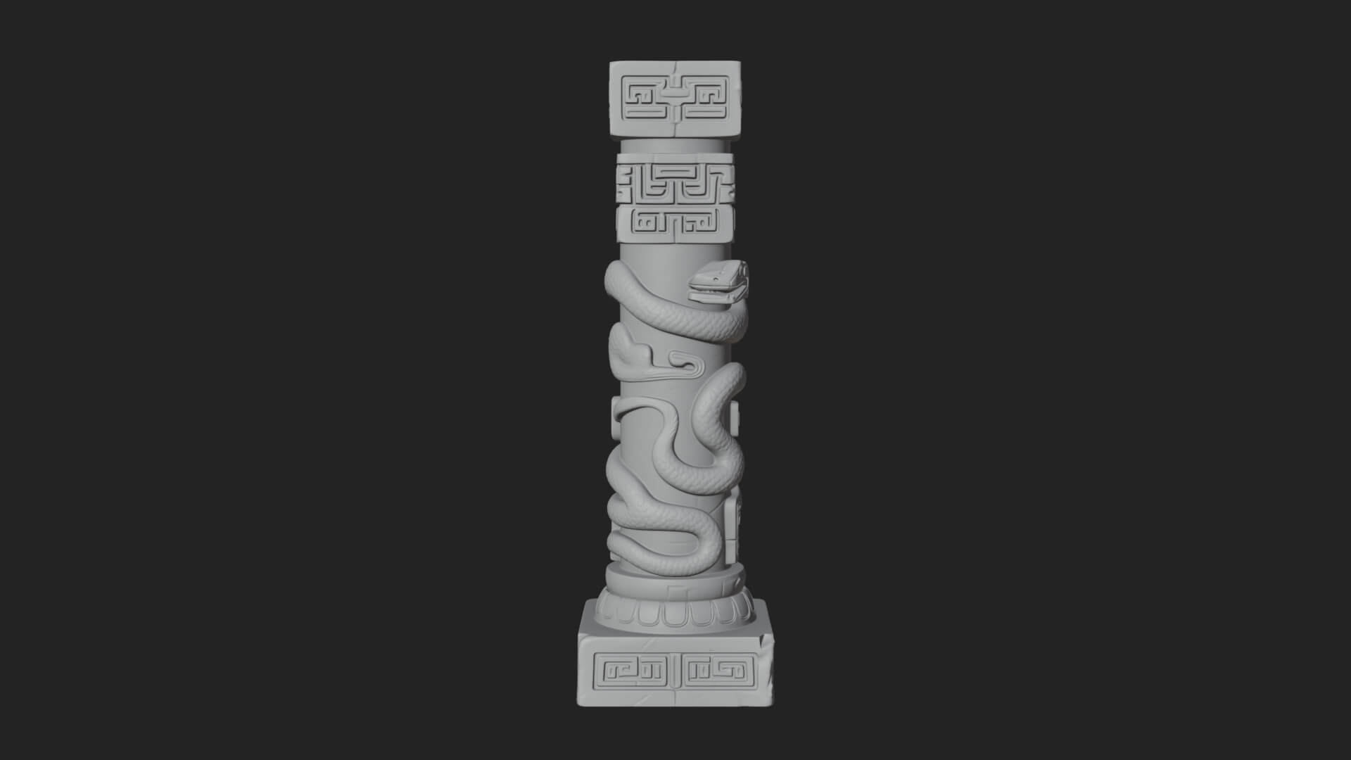 Oriental Stone Column Design 19 3D Print Model 3D Model