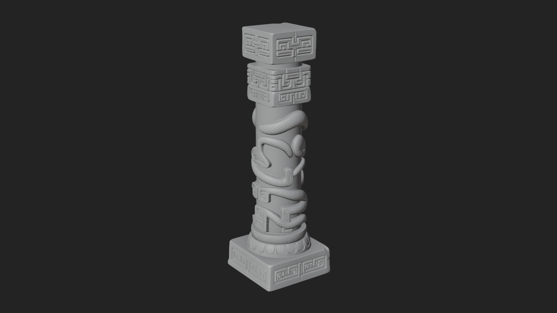 Oriental Stone Column Design 19 3D Print Model 3D Model