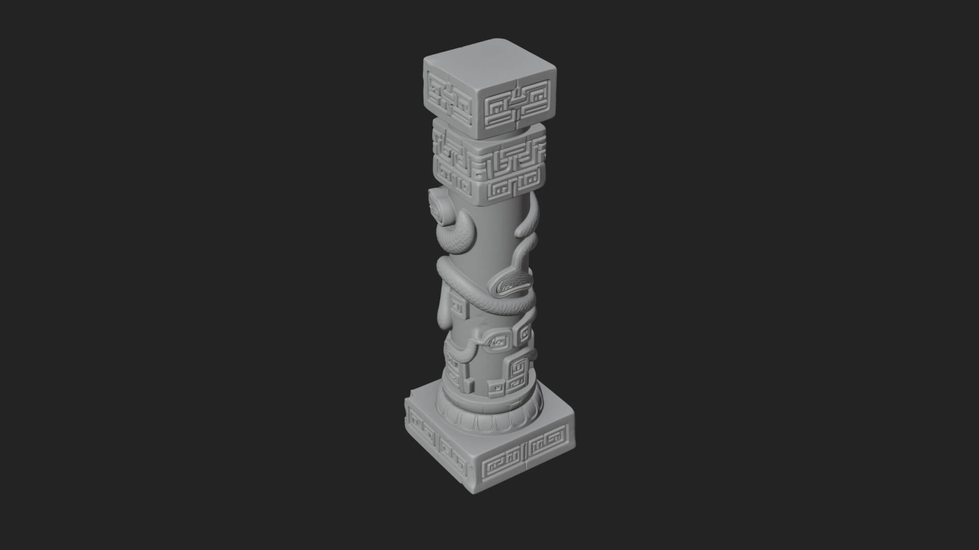 Oriental Stone Column Design 19 3D Print Model 3D Model