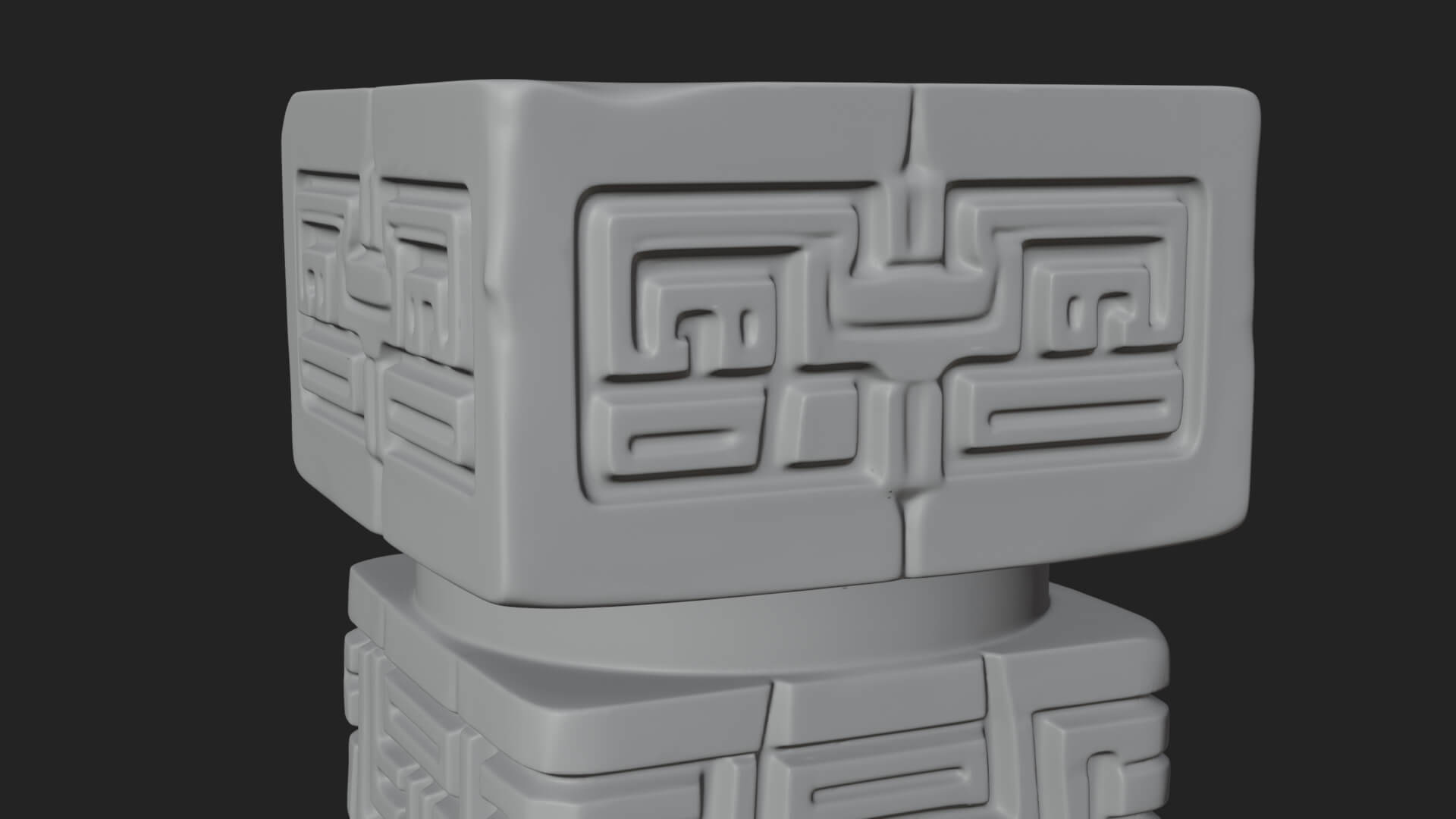 Oriental Stone Column Design 19 3D Print Model 3D Model