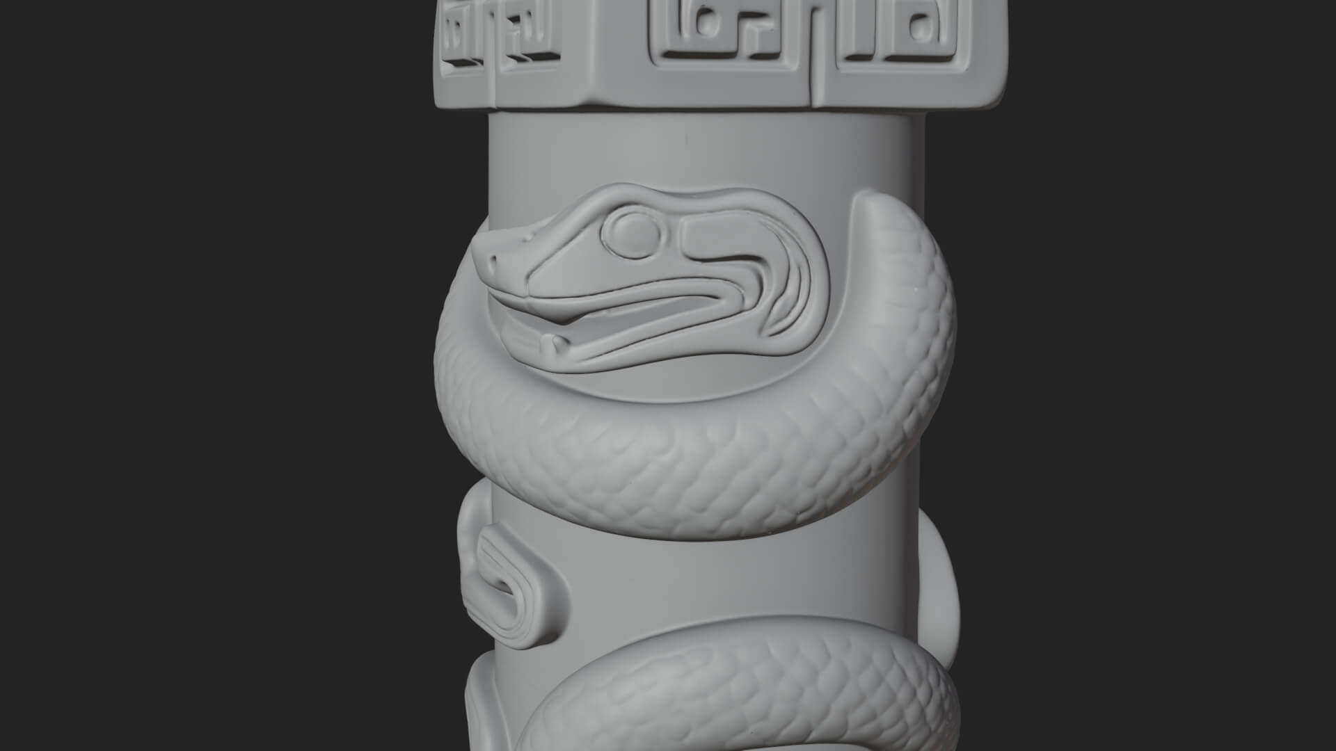 Oriental Stone Column Design 19 3D Print Model 3D Model