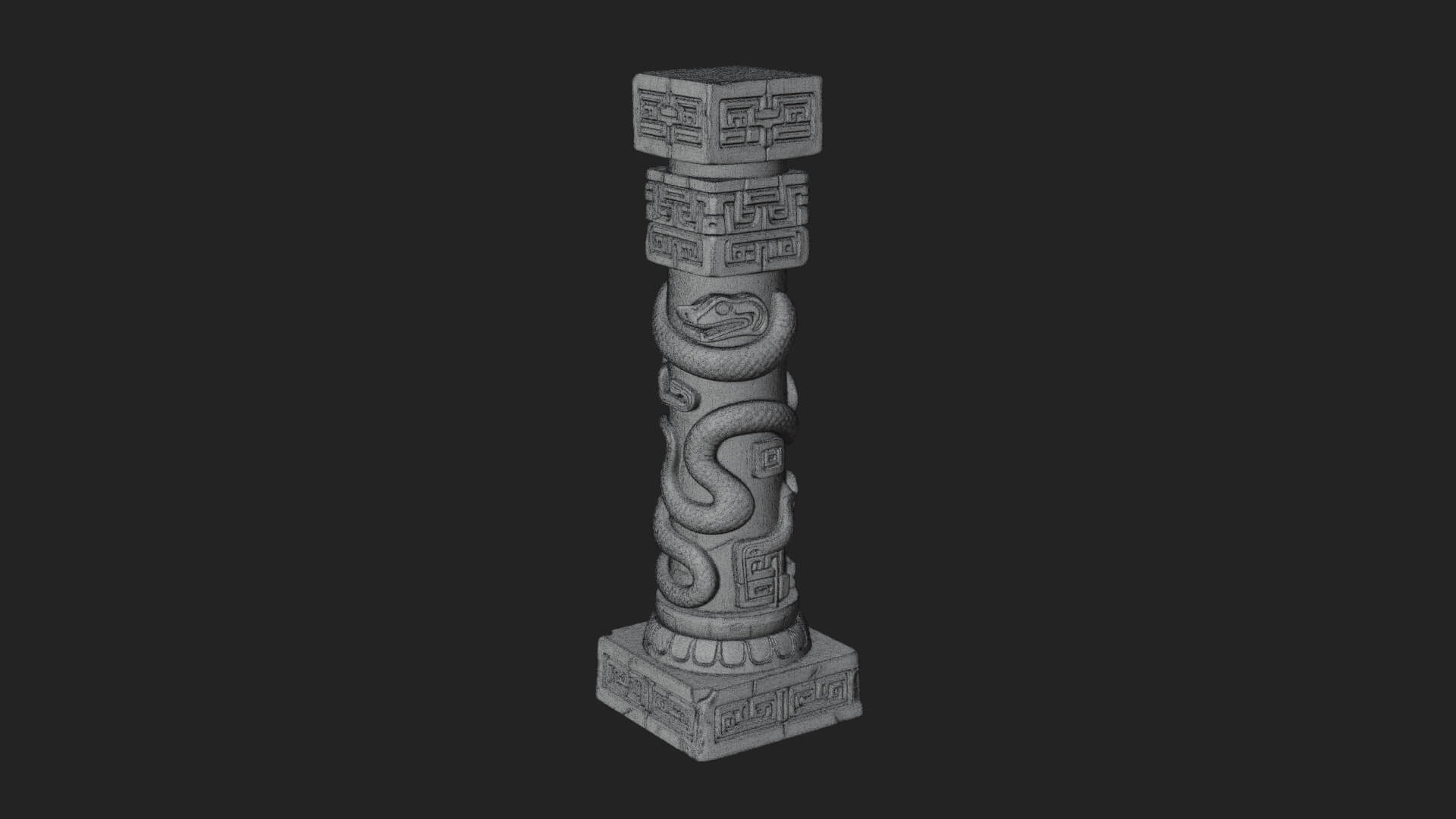 Oriental Stone Column Design 19 3D Print Model 3D Model