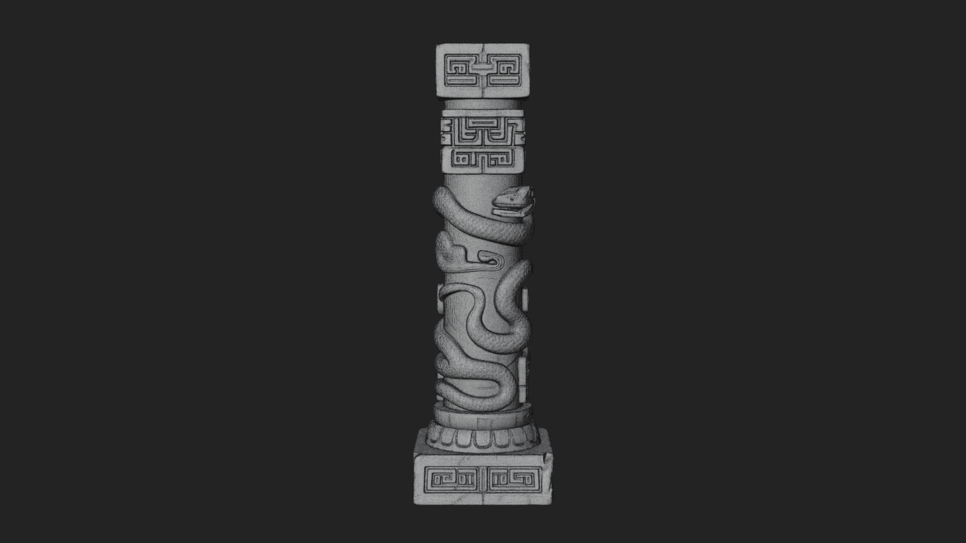 Oriental Stone Column Design 19 3D Print Model 3D Model