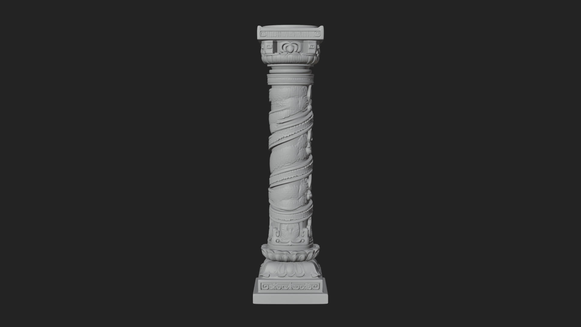 Oriental Stone Column Design 20 3D Print Model 3D Model
