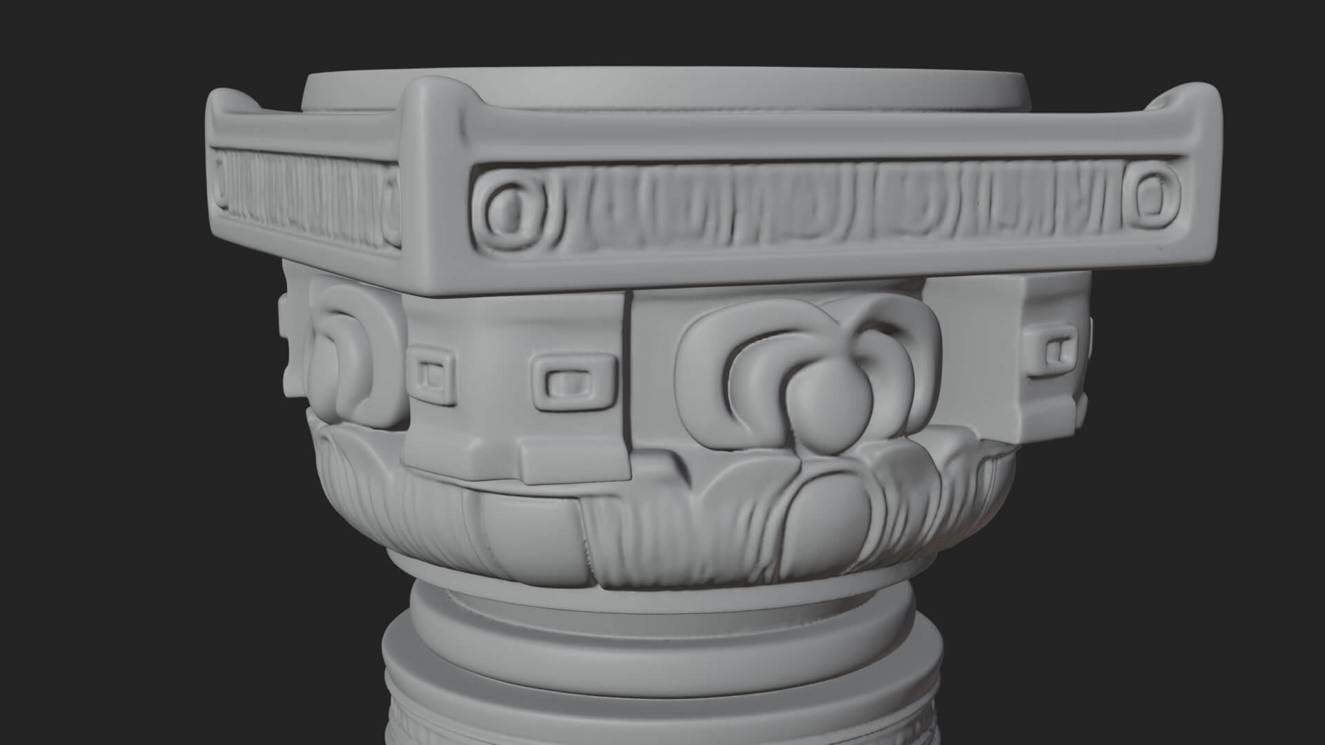 Oriental Stone Column Design 20 3D Print Model 3D Model