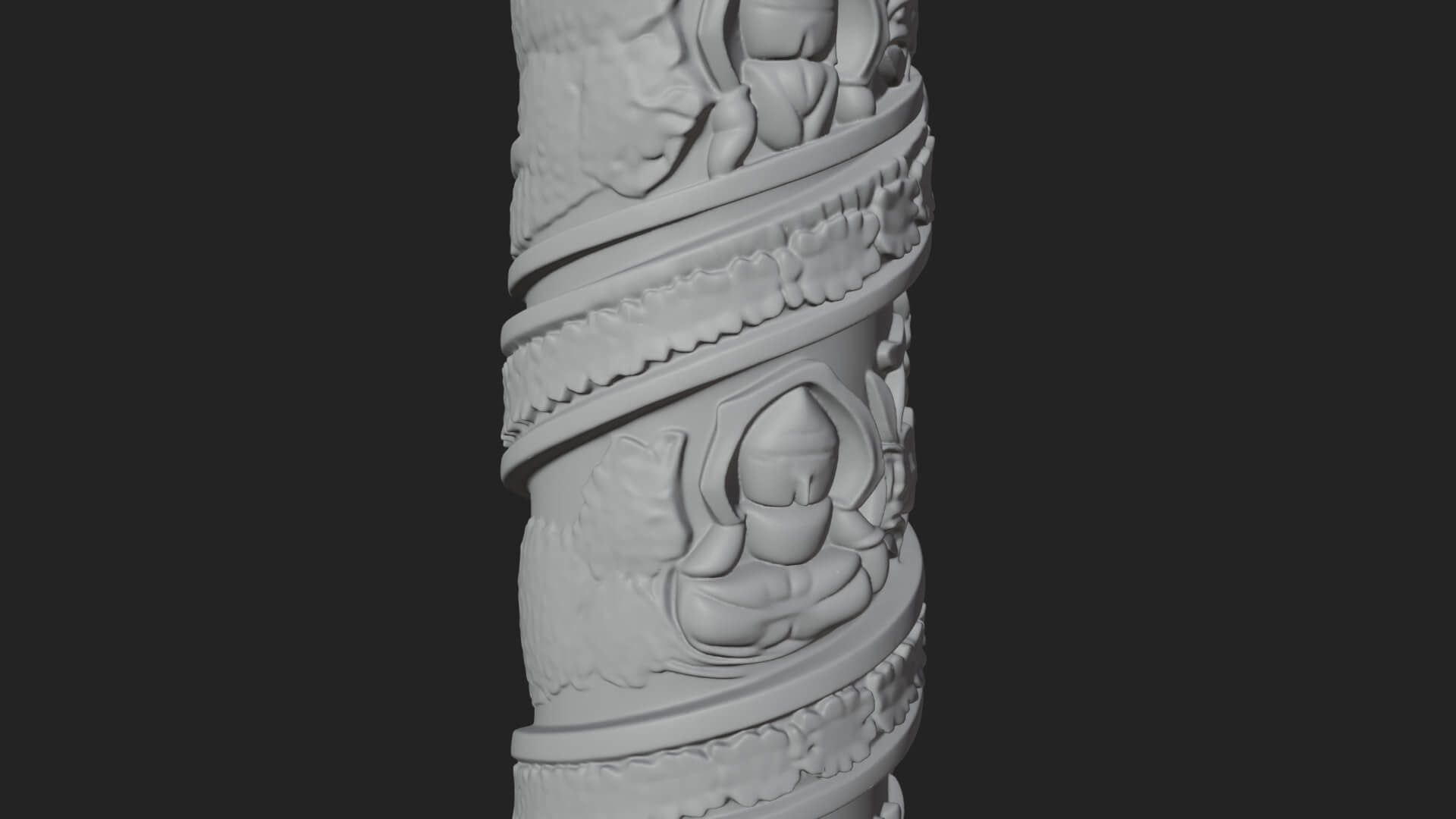 Oriental Stone Column Design 20 3D Print Model 3D Model
