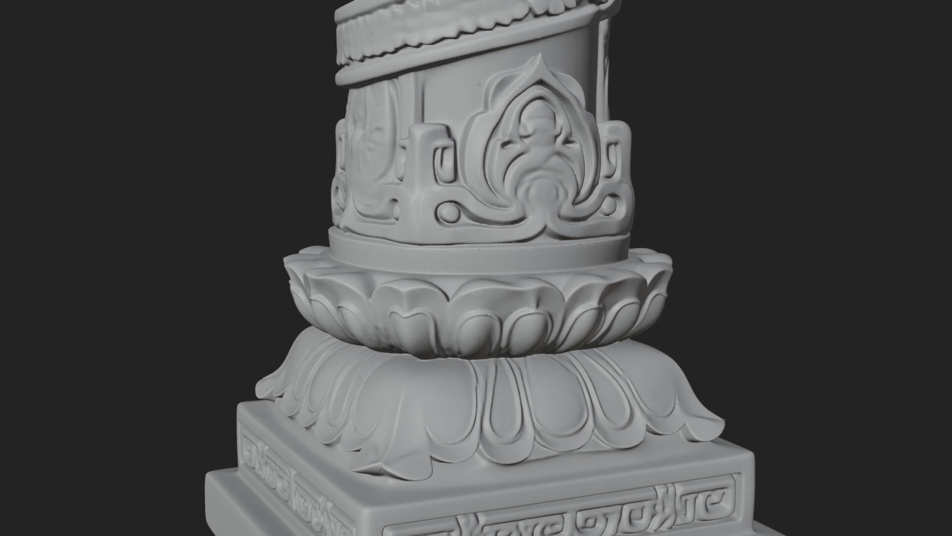 Oriental Stone Column Design 20 3D Print Model 3D Model
