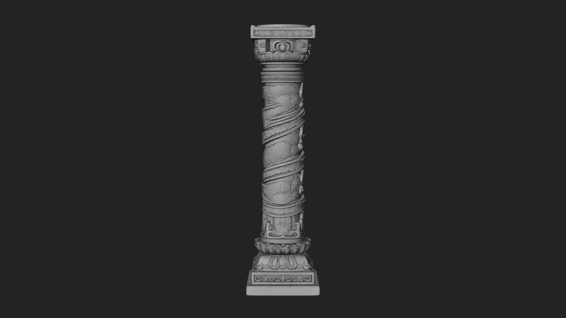 Oriental Stone Column Design 20 3D Print Model 3D Model