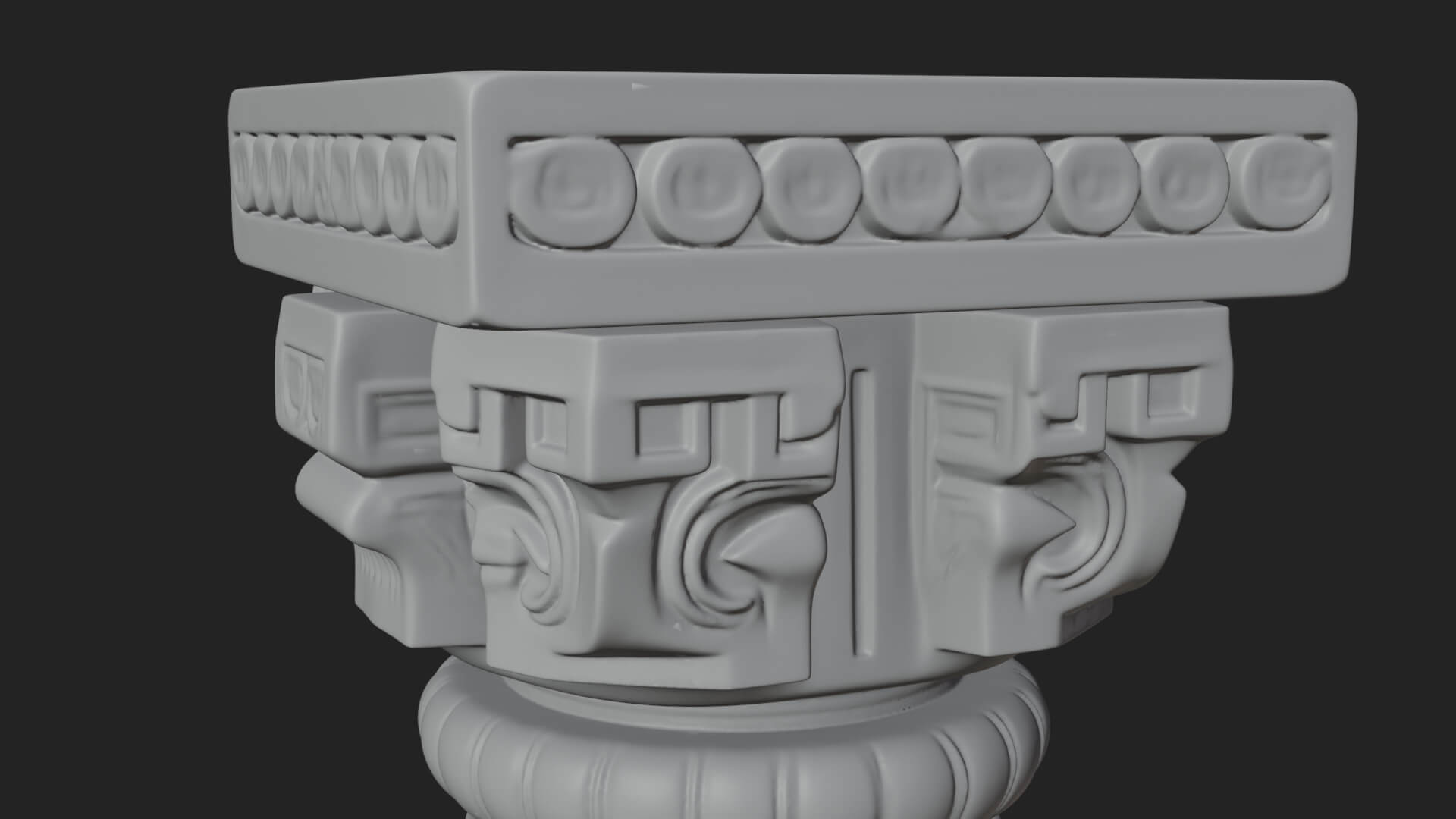 Oriental Stone Column Design 21 3D Print Model 3D Model