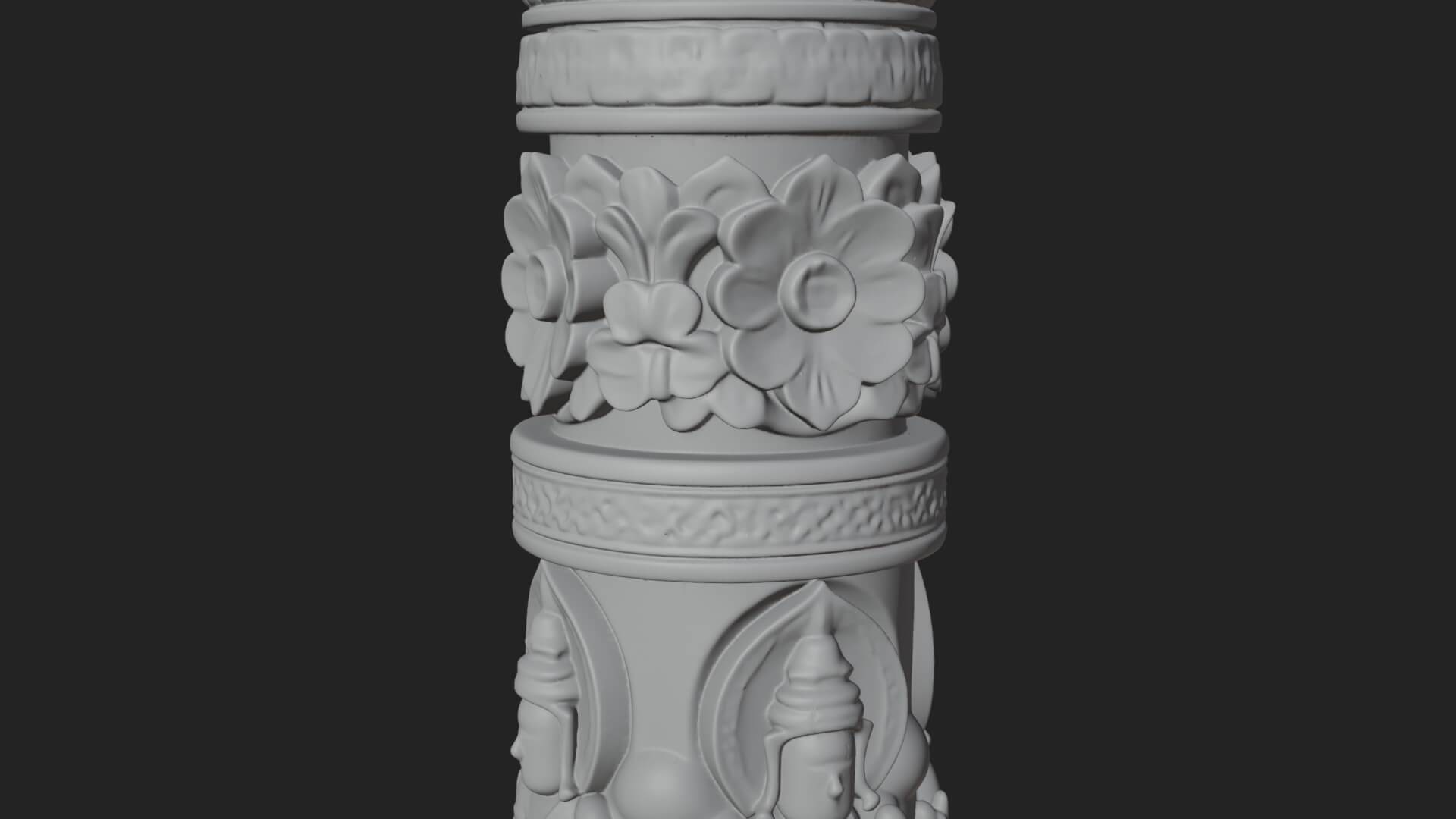 Oriental Stone Column Design 21 3D Print Model 3D Model