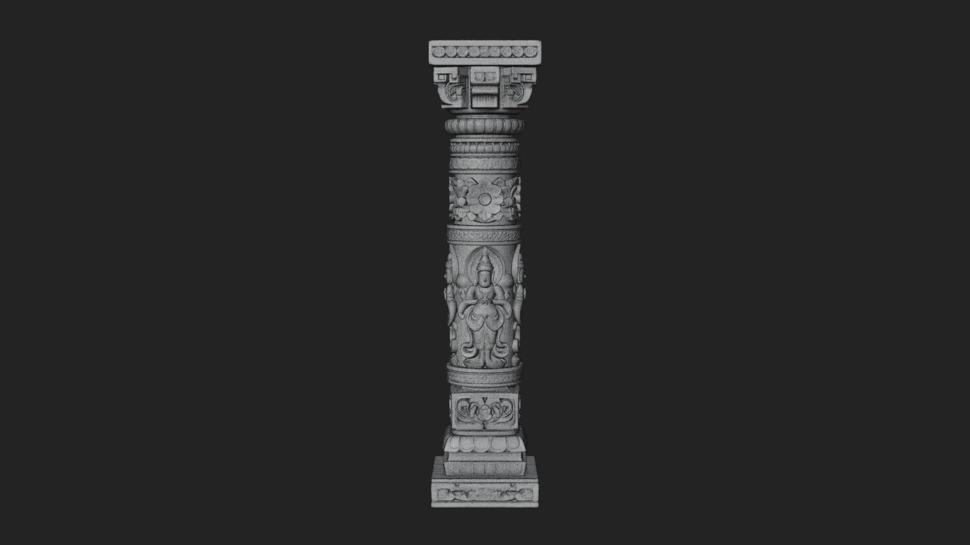 Oriental Stone Column Design 21 3D Print Model 3D Model
