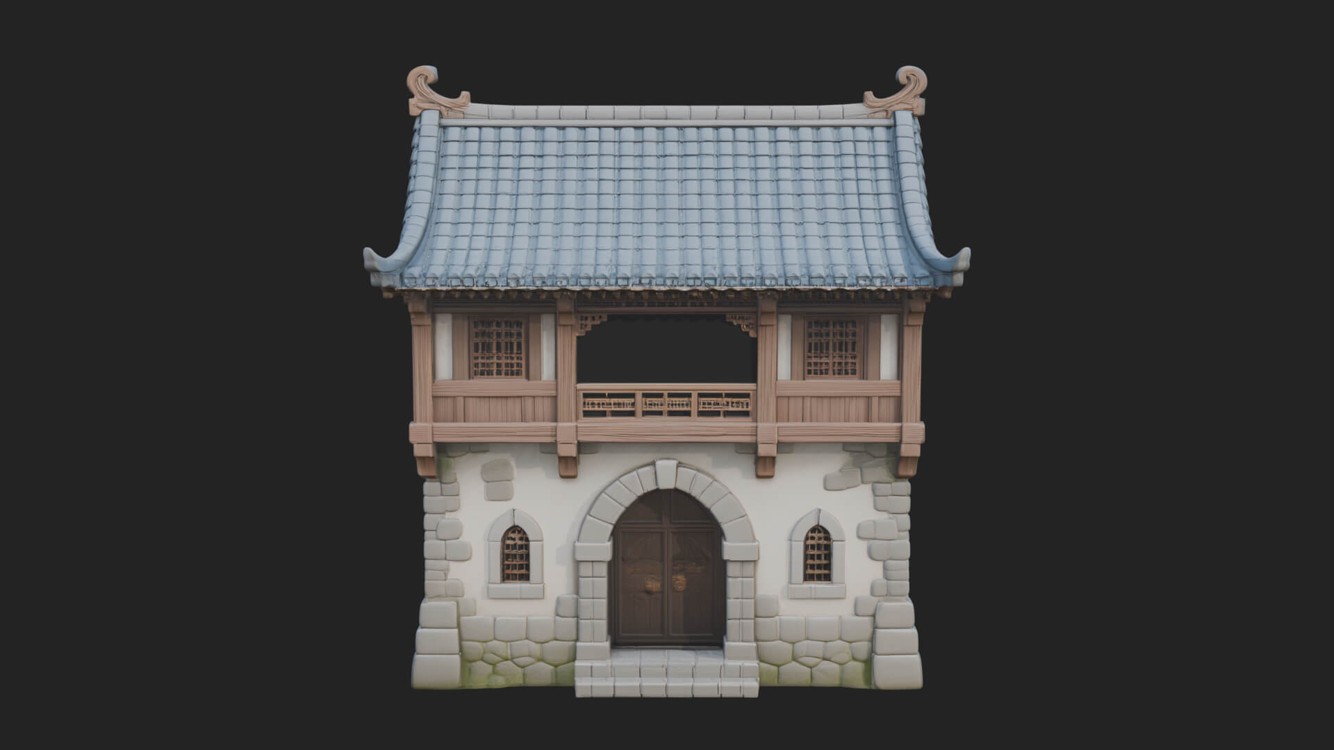 Oriental Wooden House Design 2 3D Print Model 3D Model