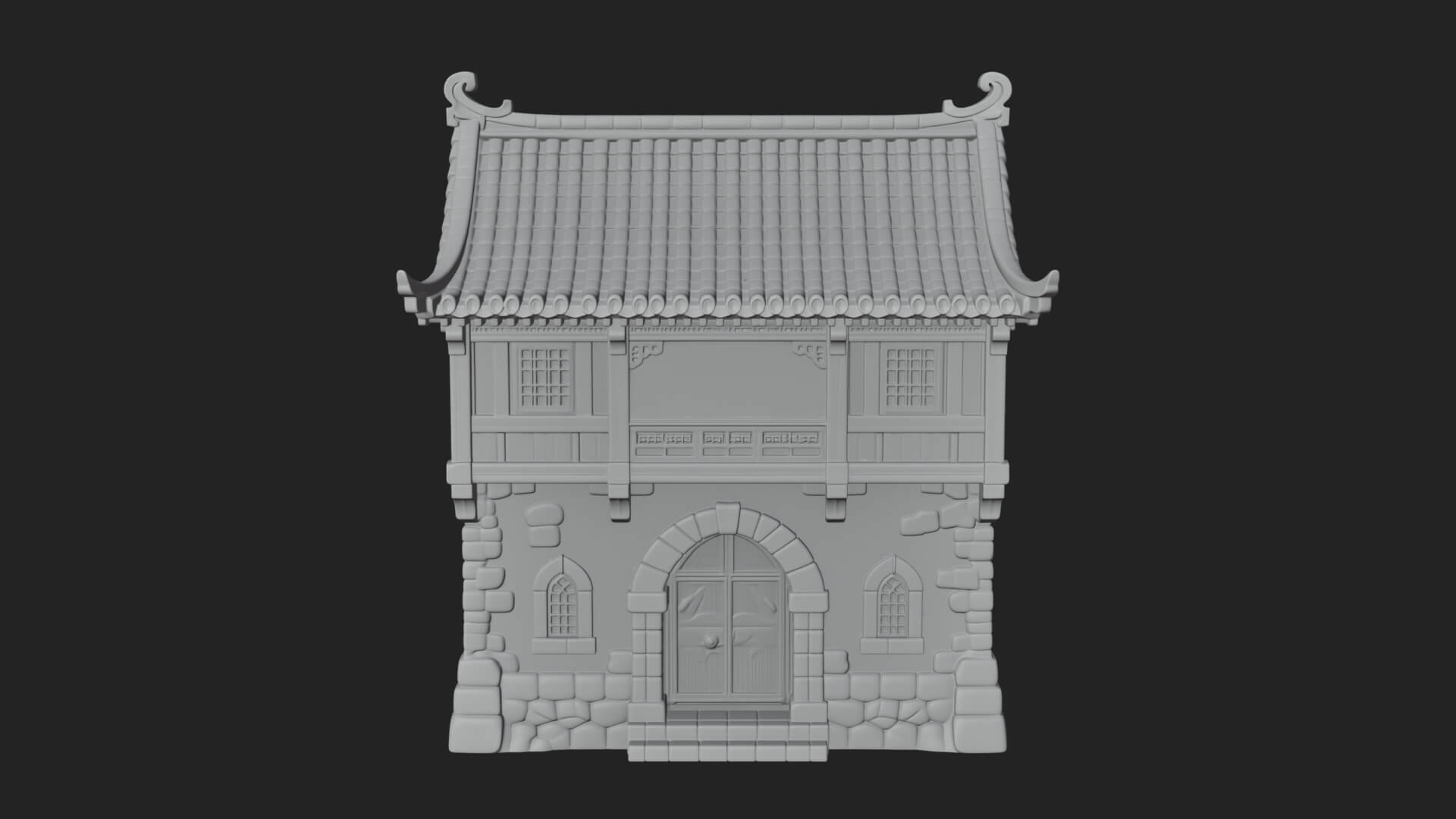 Oriental Wooden House Design 2 3D Print Model 3D Model