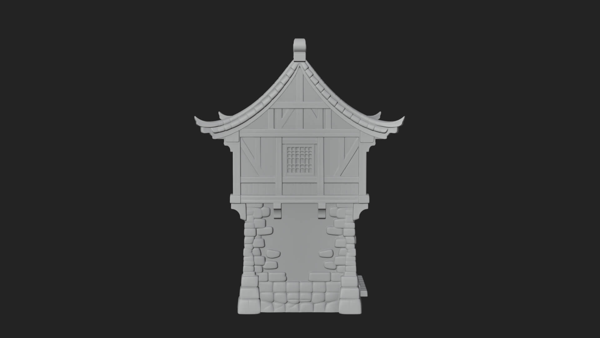 Oriental Wooden House Design 2 3D Print Model 3D Model