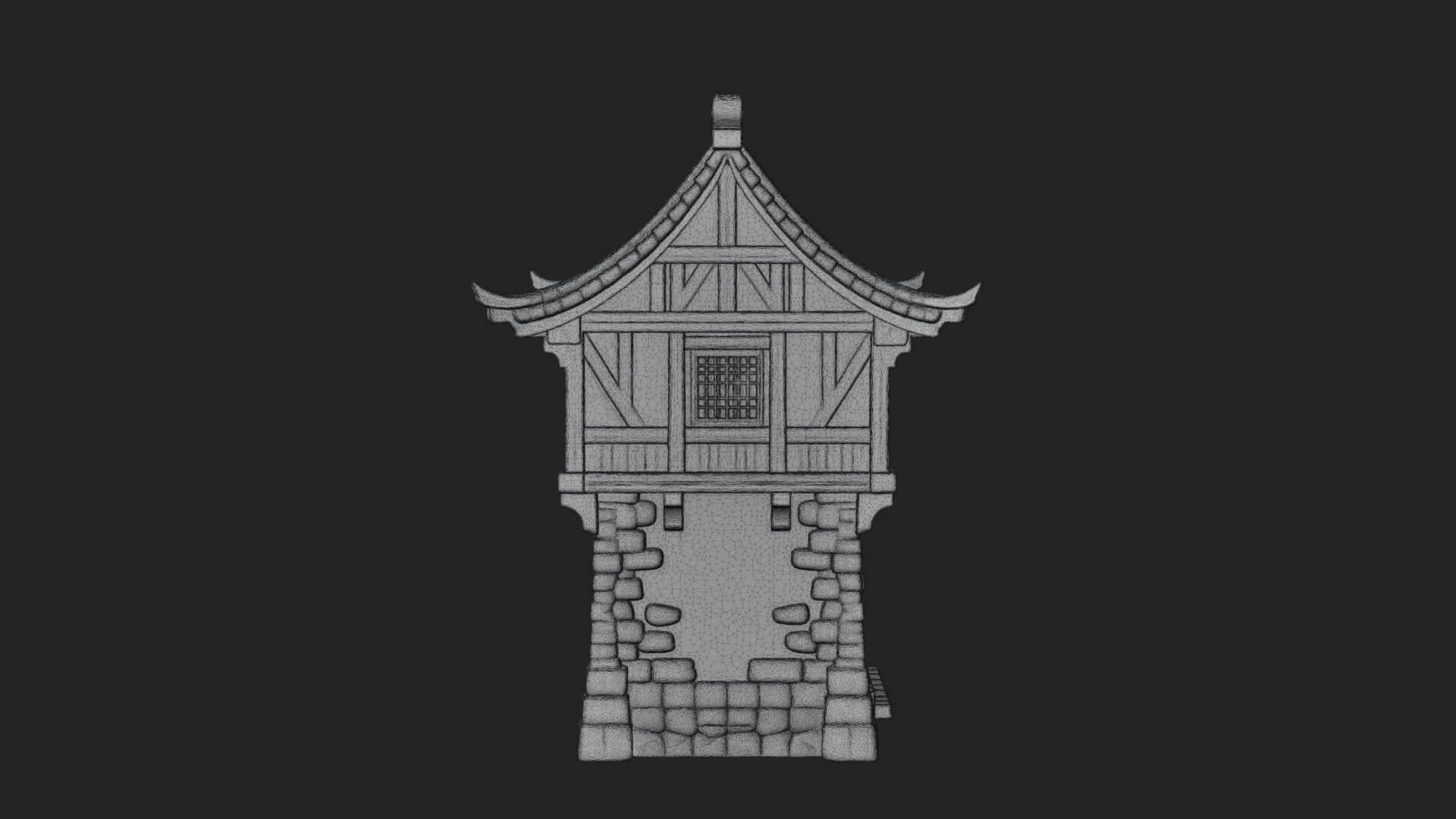 Oriental Wooden House Design 2 3D Print Model 3D Model