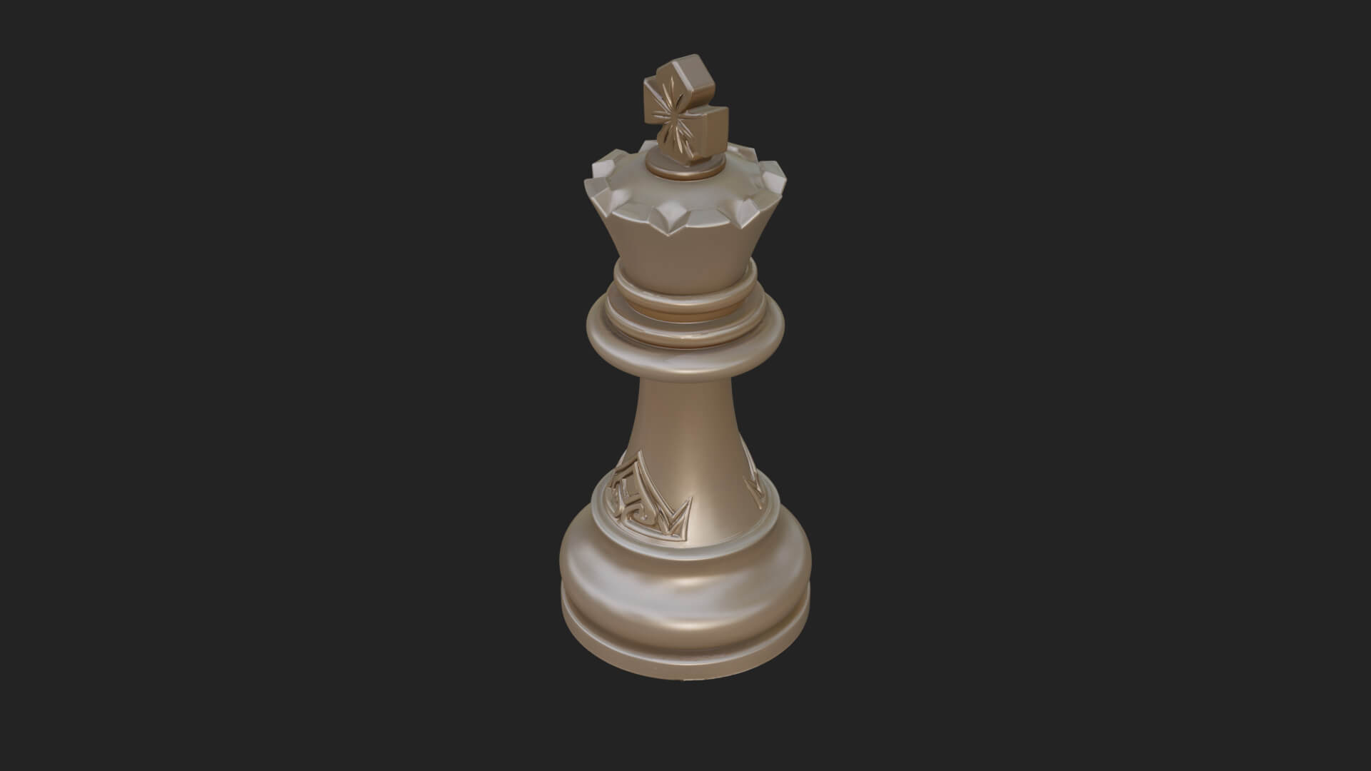 Ornate Chess Piece Statue Design 1 3D Print Model 3D Model