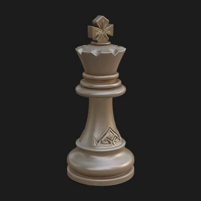 Ornate Chess Piece Statue Design 1 3D Print Model