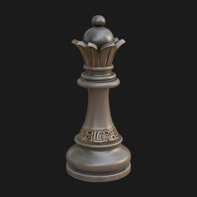 Ornate Chess Piece Statue Design 10 3D Print Model