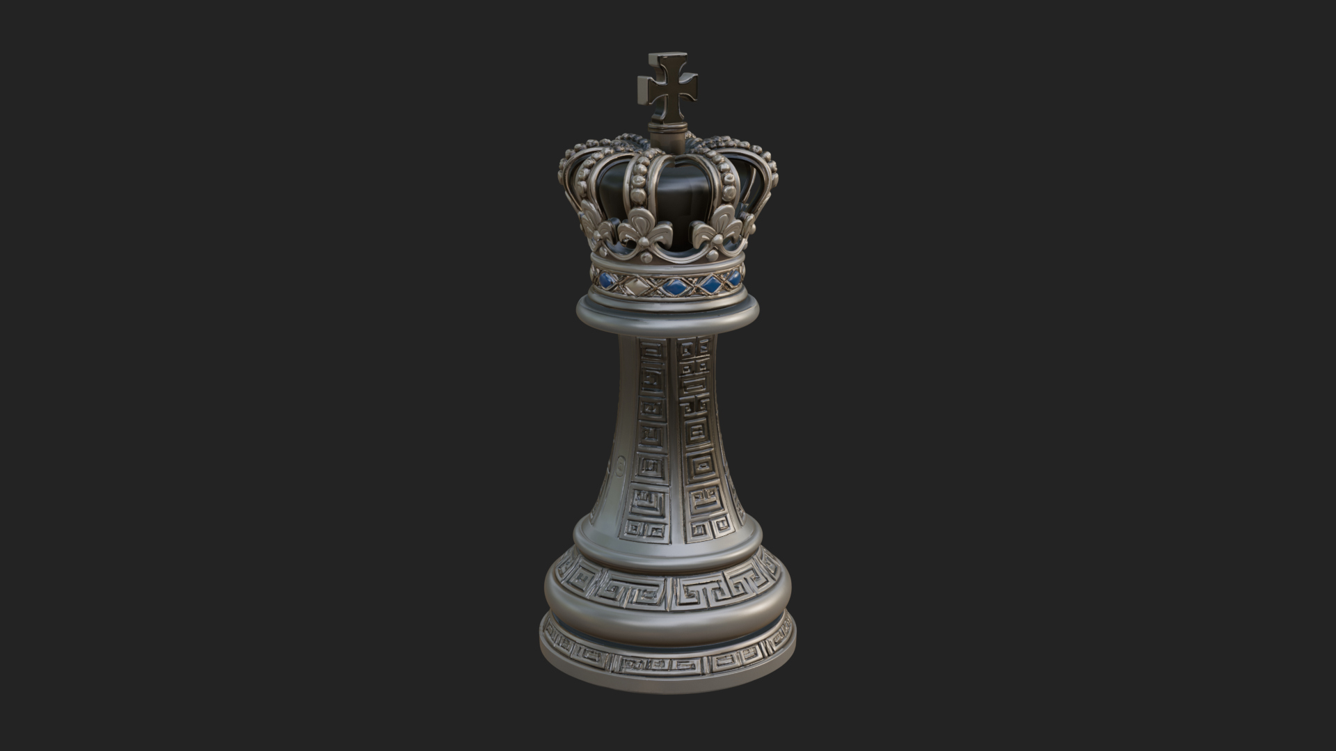 Ornate Chess Piece Statue Design 100 3D Print Model 3D Model